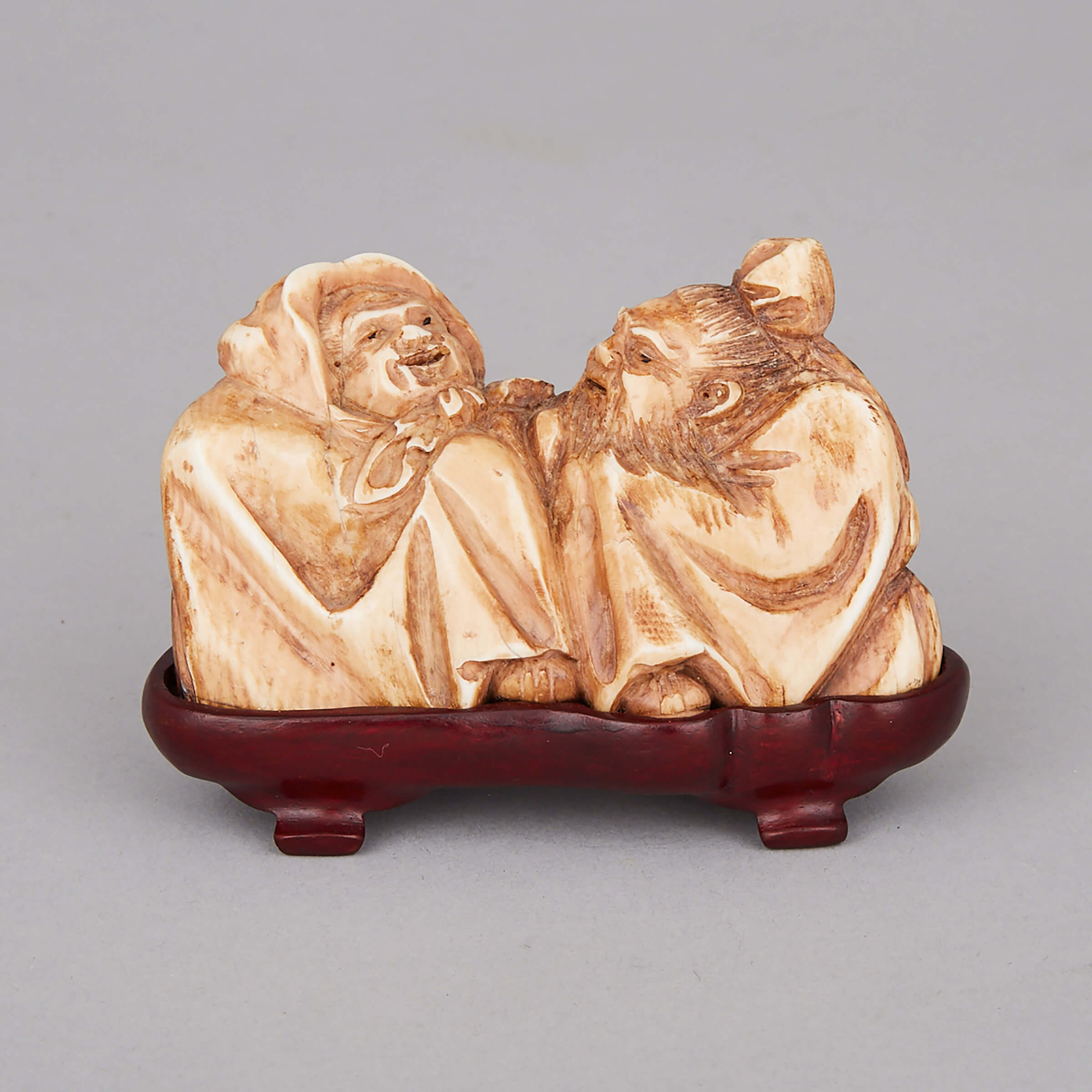 An Ivory Carving of an Old Couple