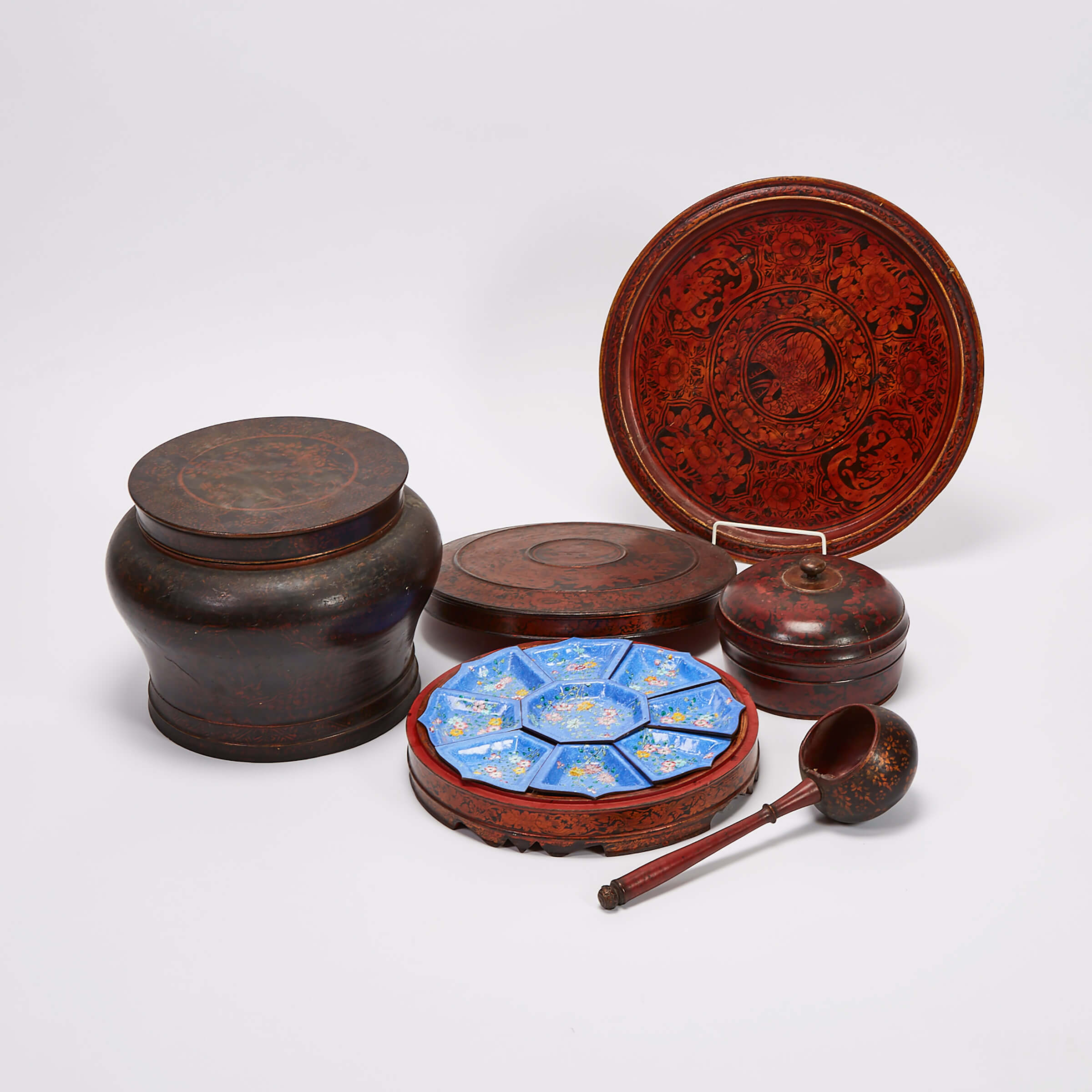 A Group of Four Lacquerware, India, Early 20th Century