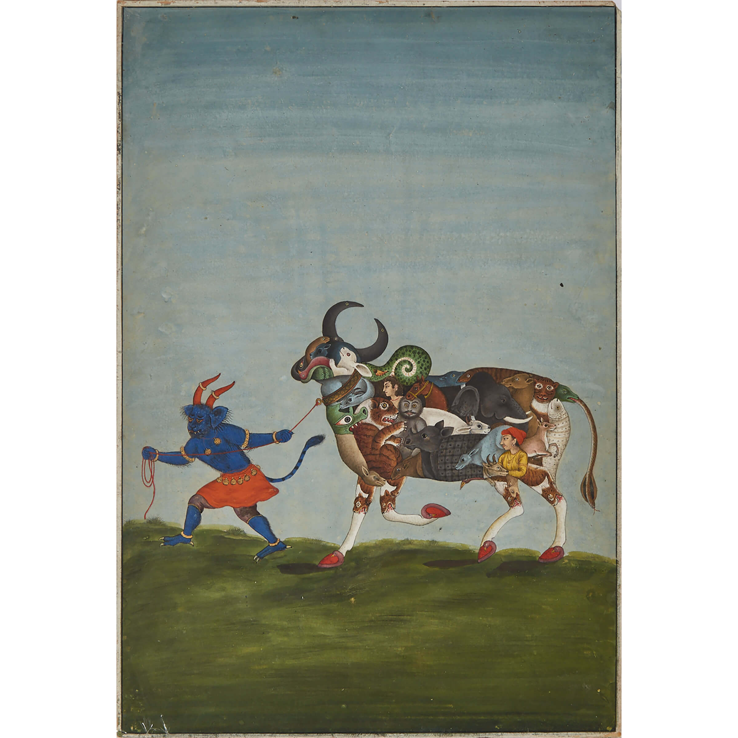 Mughal School, Demon Leading a Composite Animal, 18th Century
