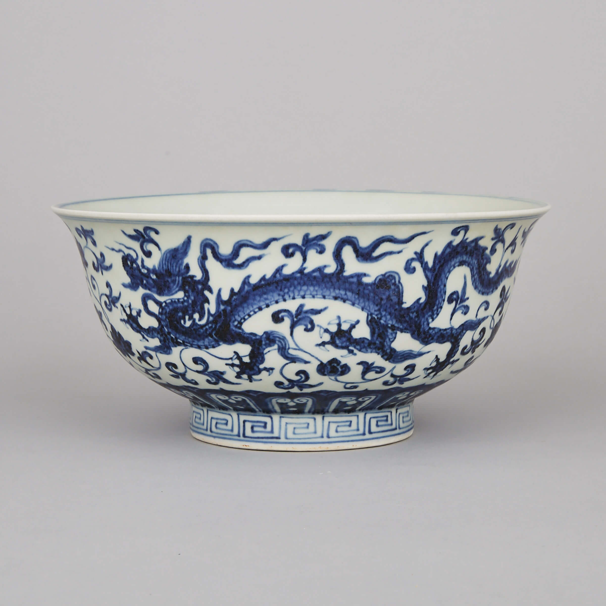 A Ming-Style Blue and White Dragon Bowl