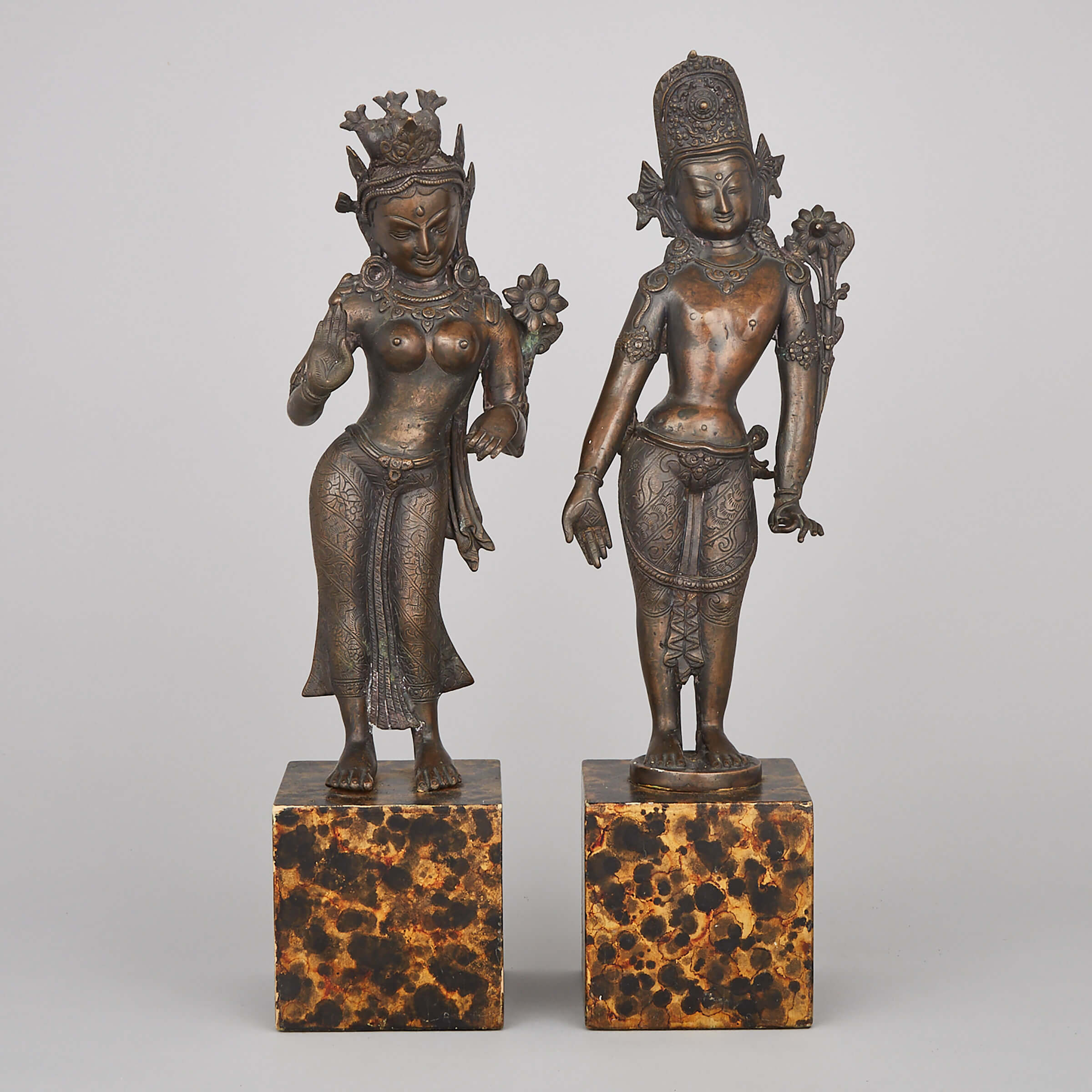 Two Indian Standing Bronze Figures