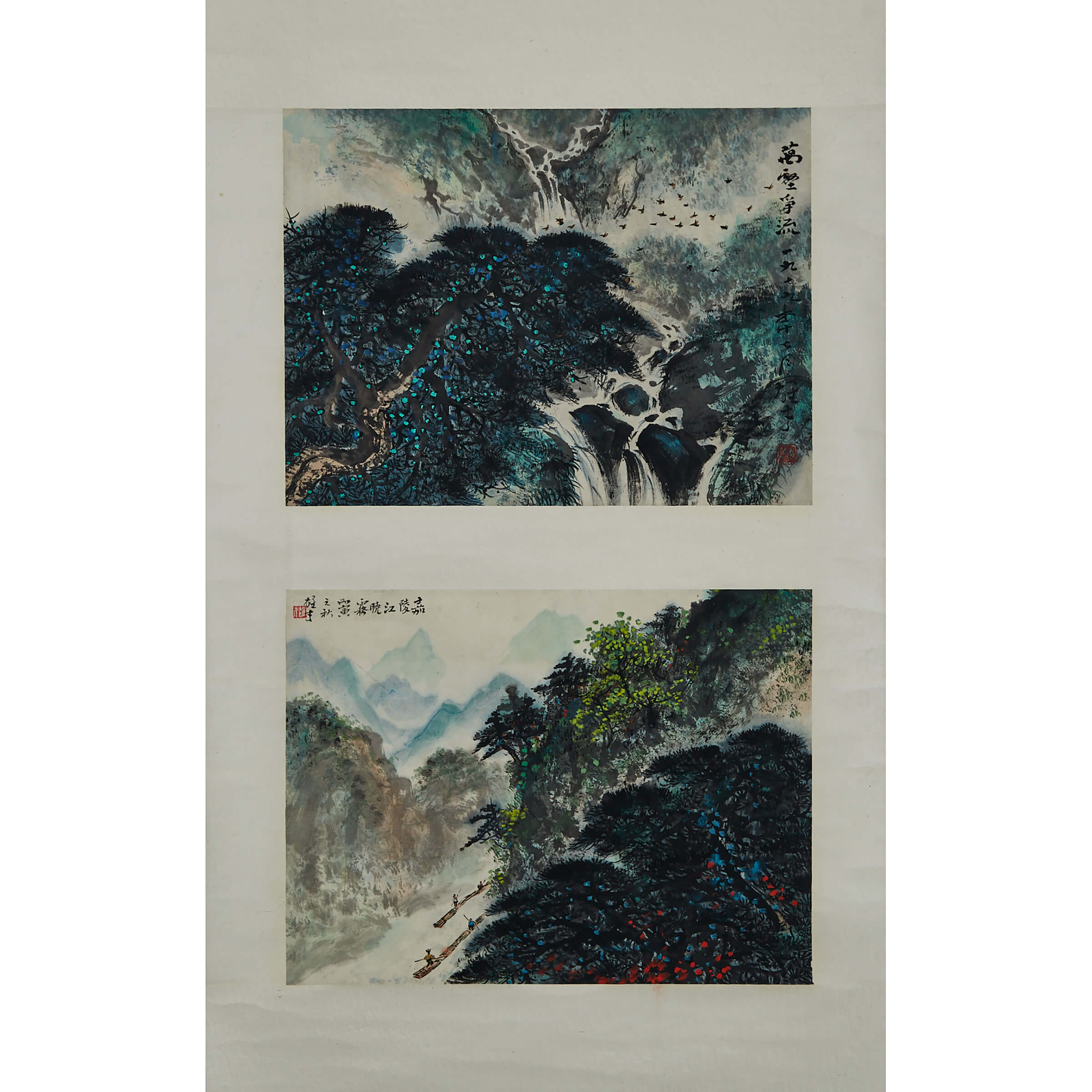 After Li Xiongcai (1910-2001), Two Mountain Scenes