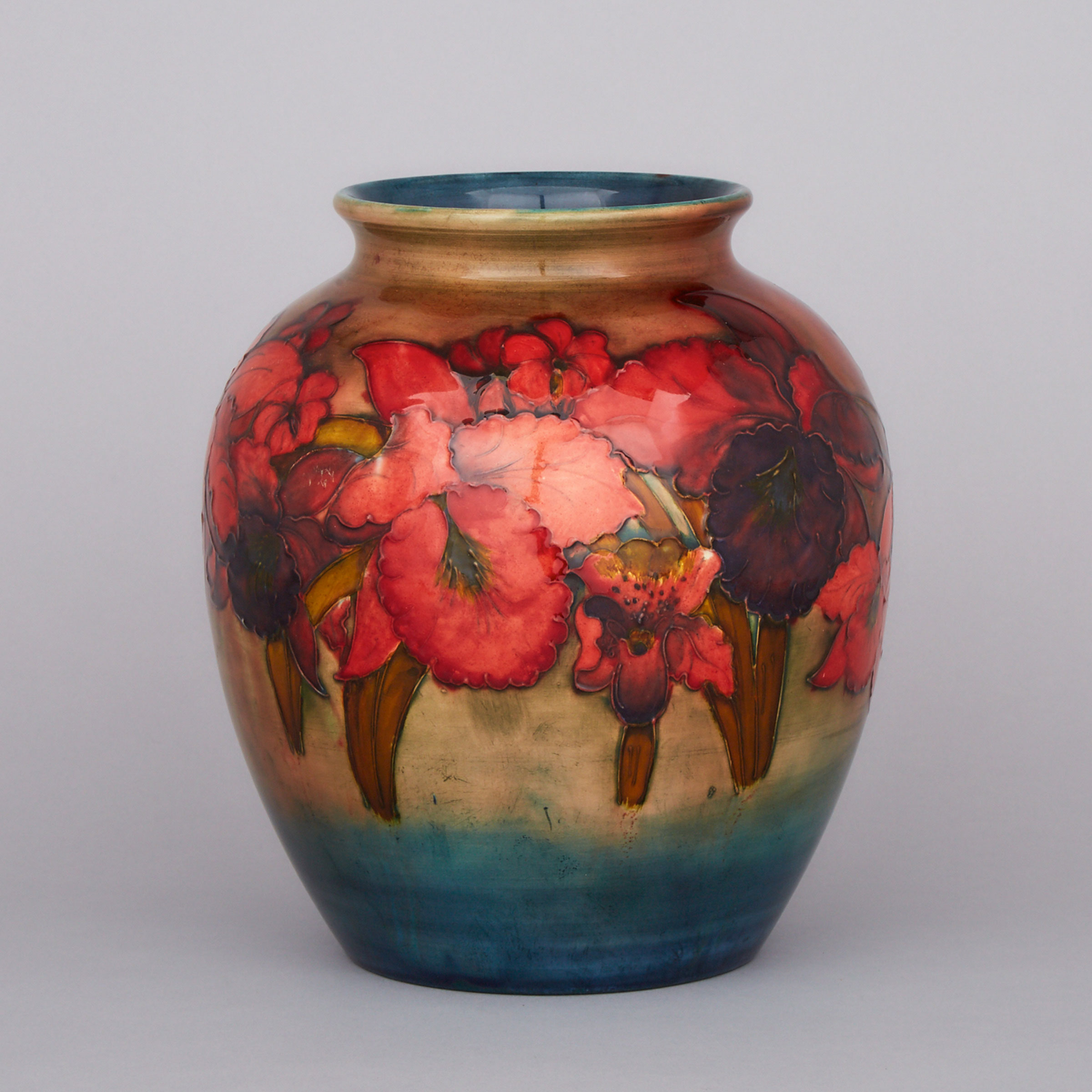 Moorcroft Flambé Orchids Vase, dated 1951