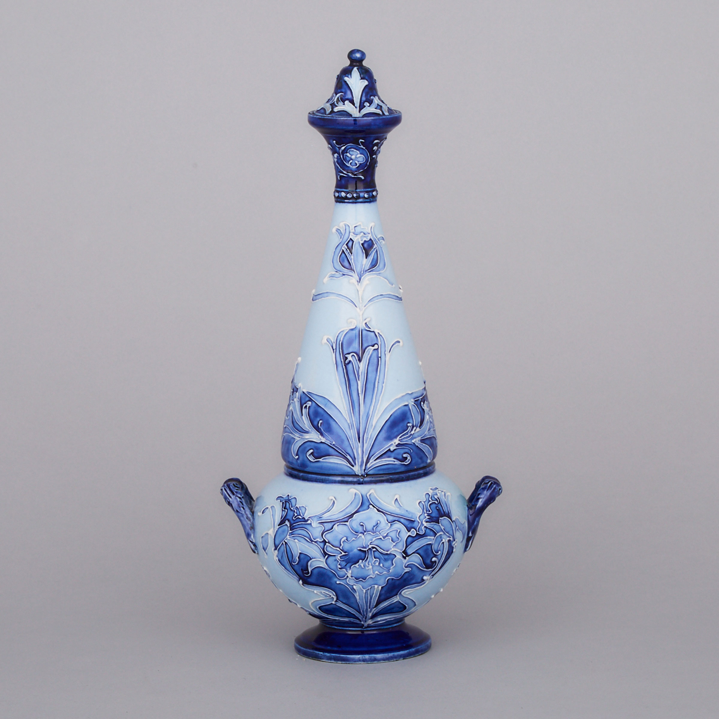 Macintyre Moorcroft Florian Ware Two-Handled Covered Vase, c. 1900