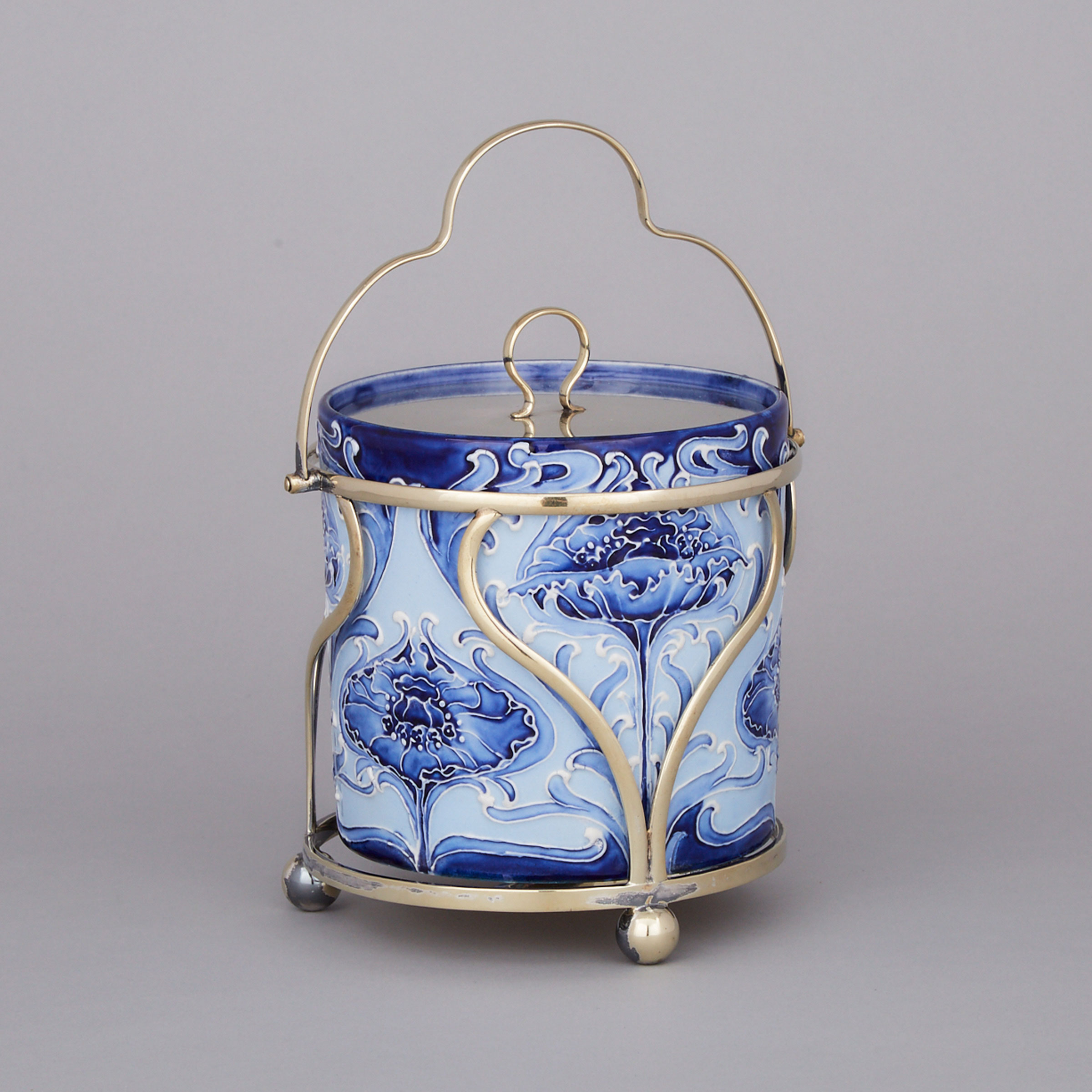 Macintyre Moorcroft Florian Poppy Covered Biscuit Jar, c.1898