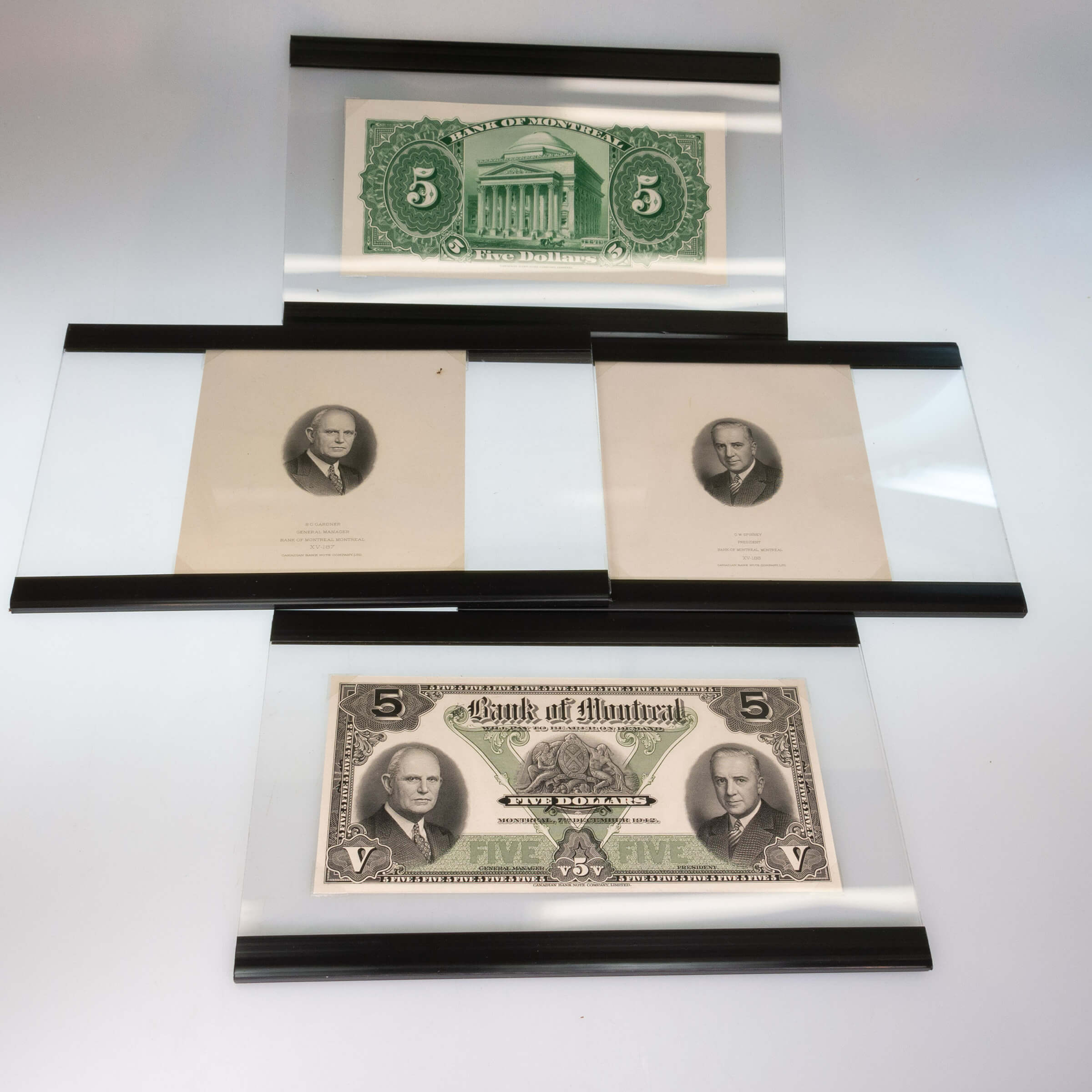 Bank Of Montreal 1942 $5 Bank Note Face Proofs