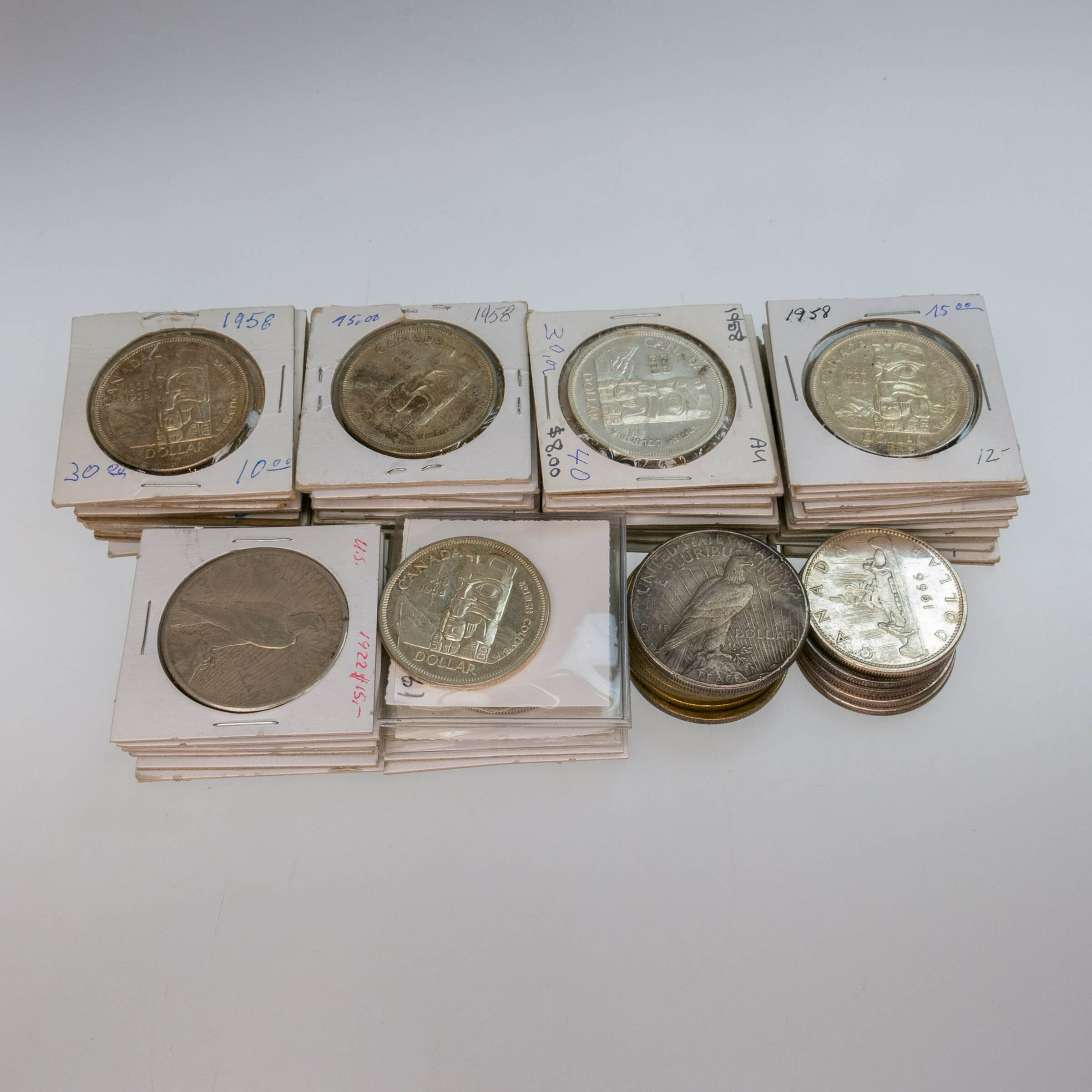 Quantity Of Canadian And American Coins