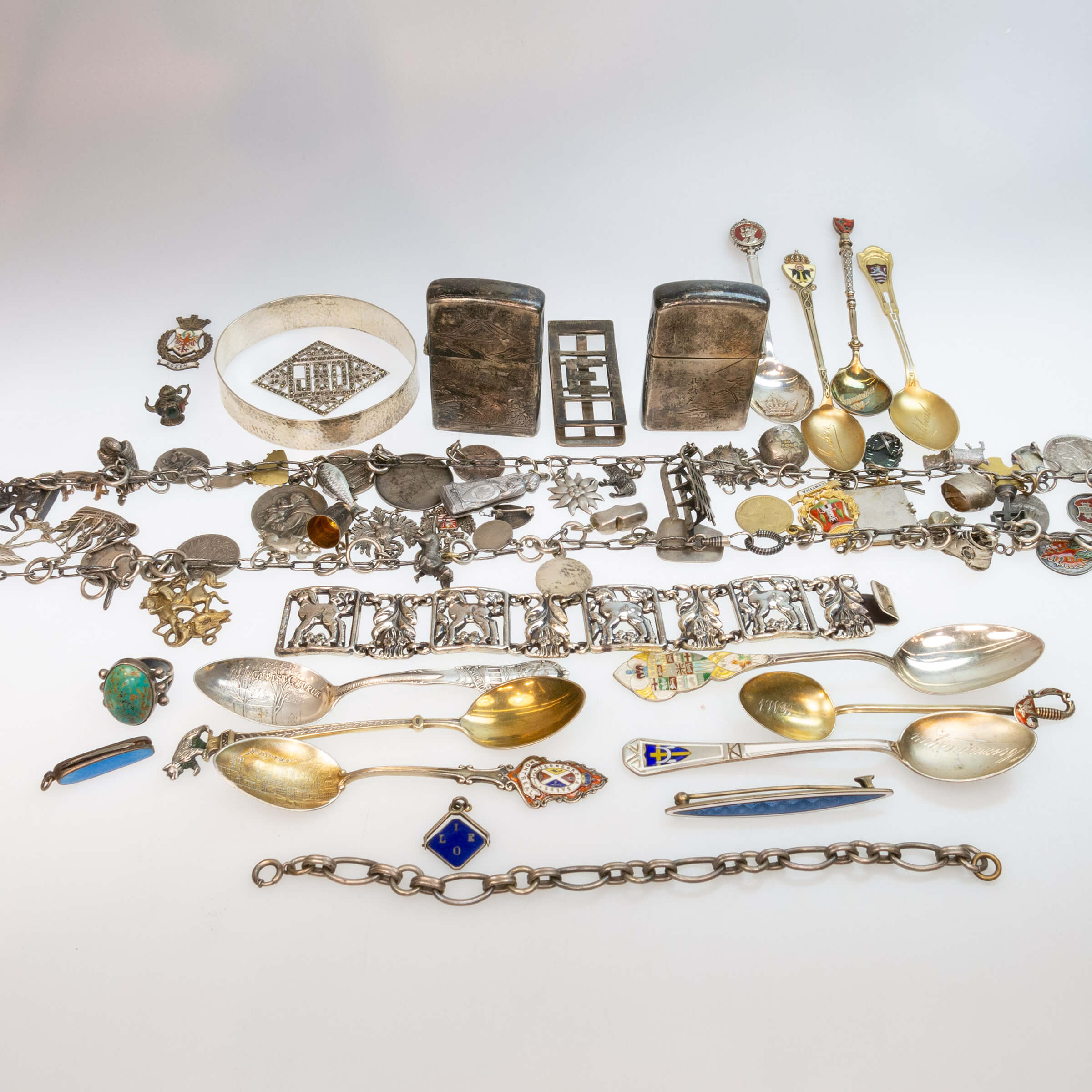 Quantity Of Silver Jewellery, Teaspoons, Etc