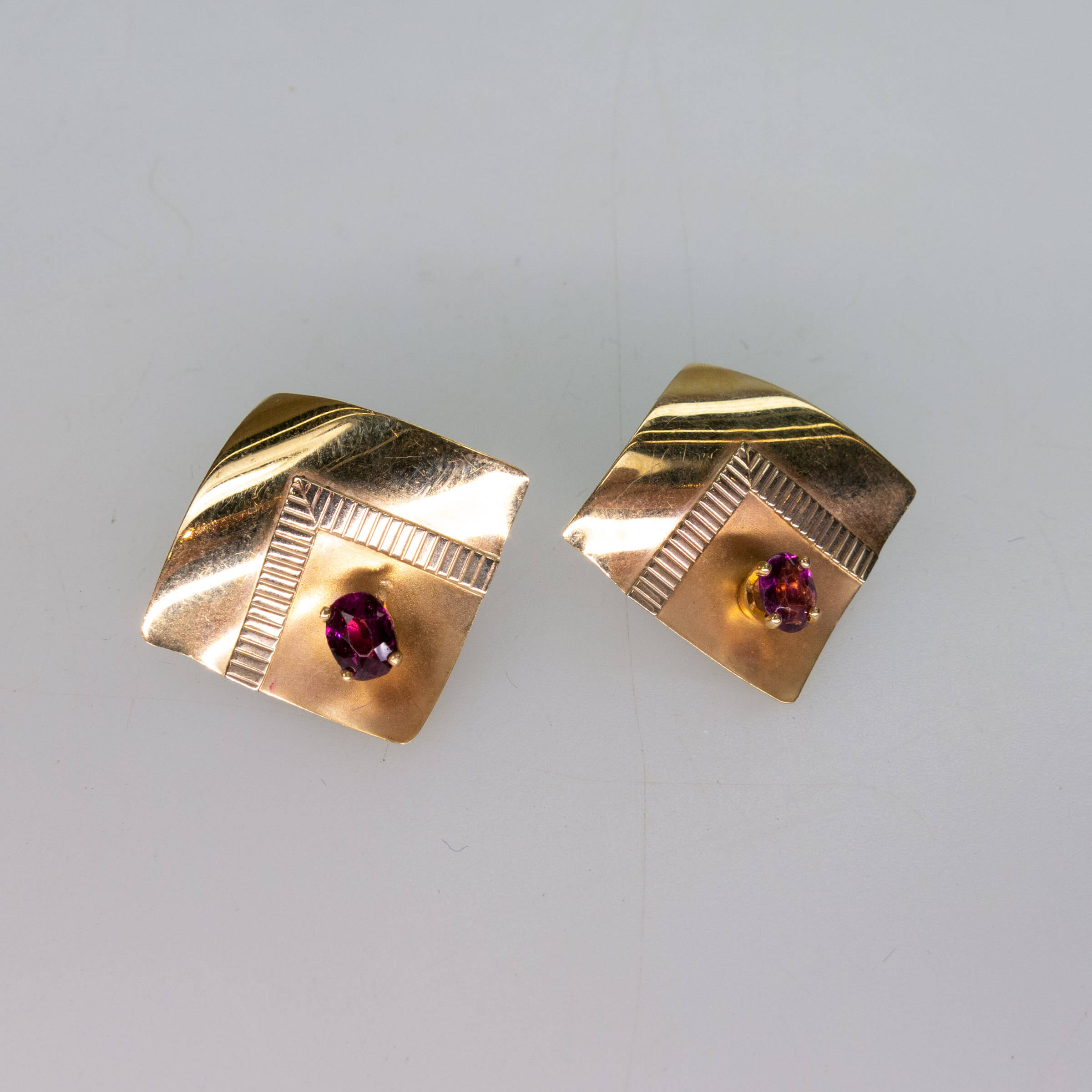 Pair of 14k Yellow Gold Clip-Back Earrings