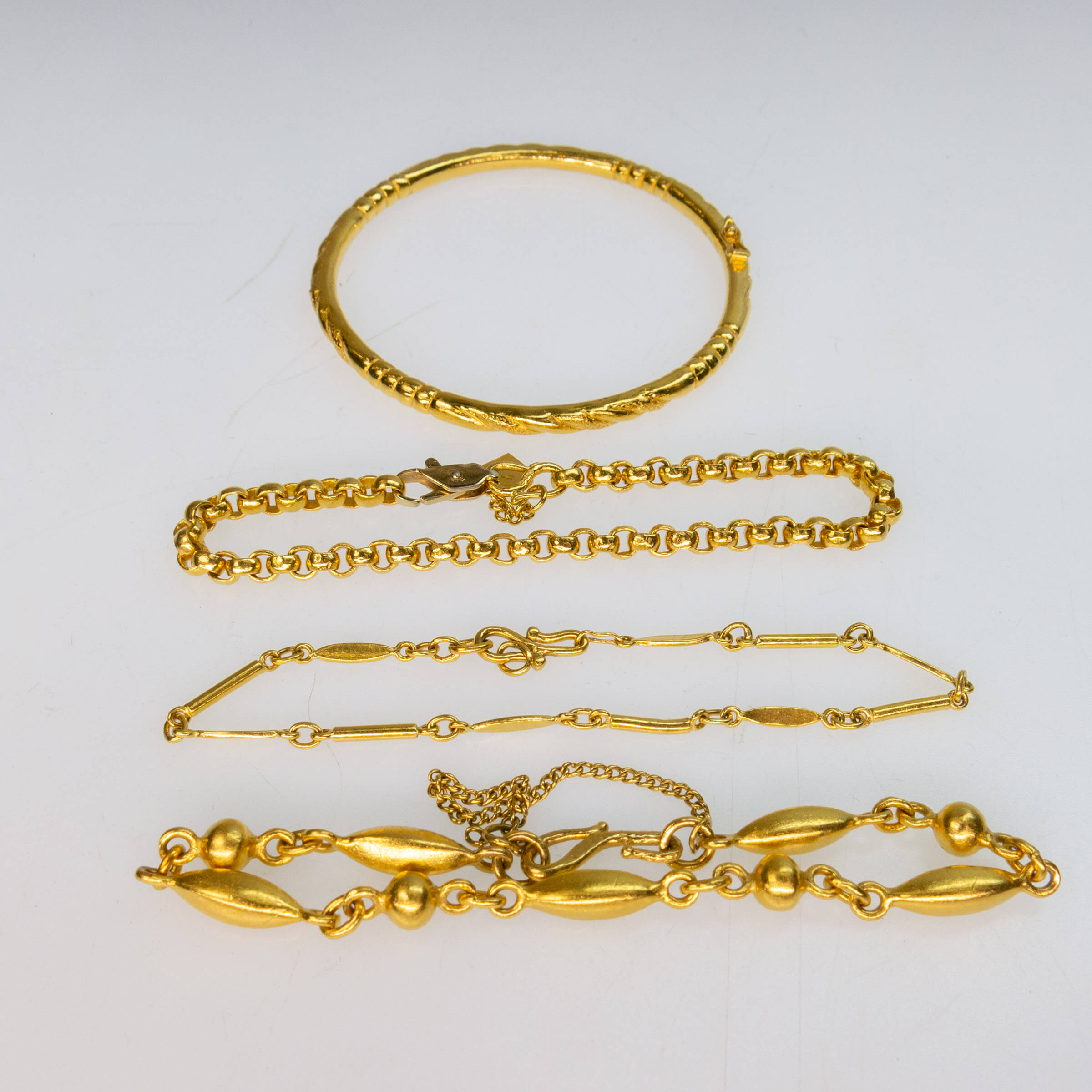 3 x 24k Yellow Gold Bracelets