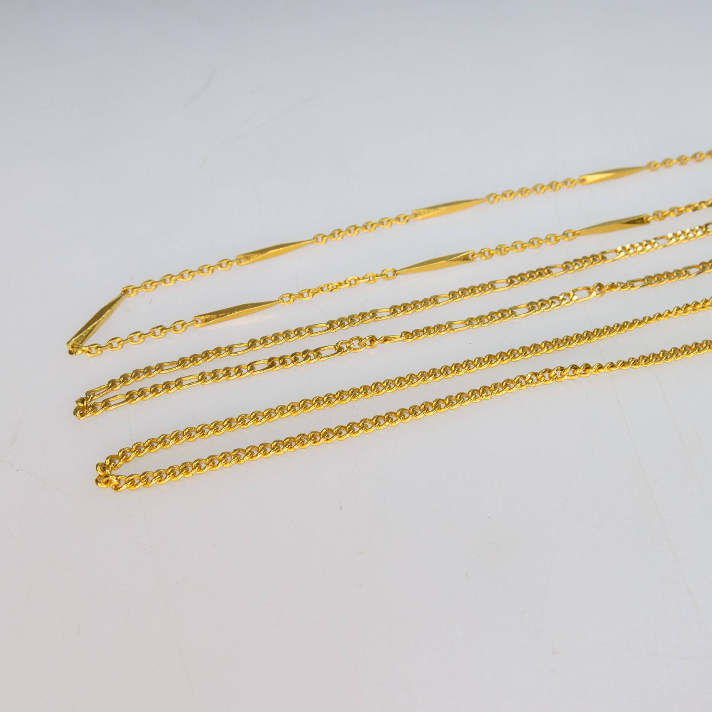3 x 24k Yellow Gold Chains