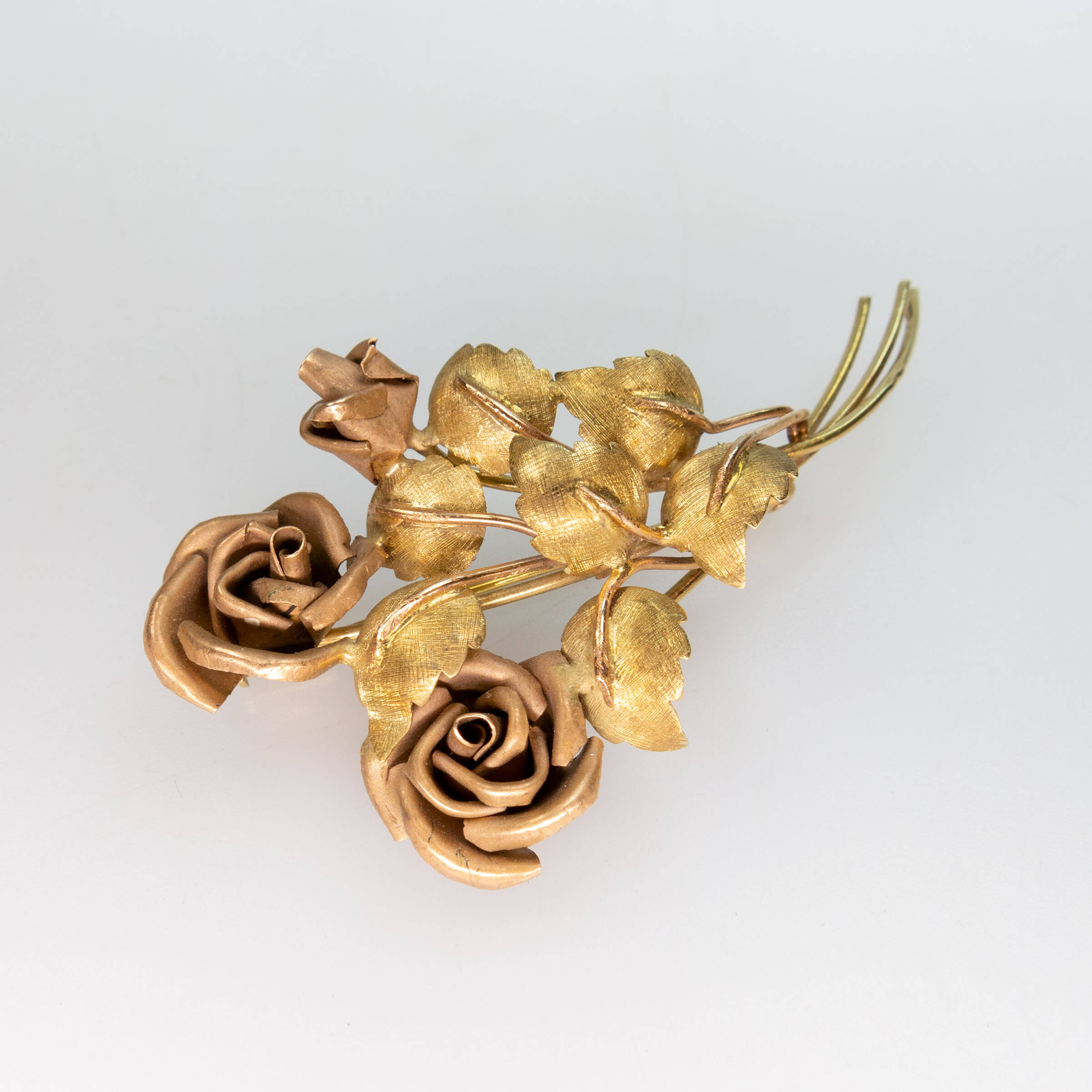Austrian 14k Yellow And Rose Gold Brooch