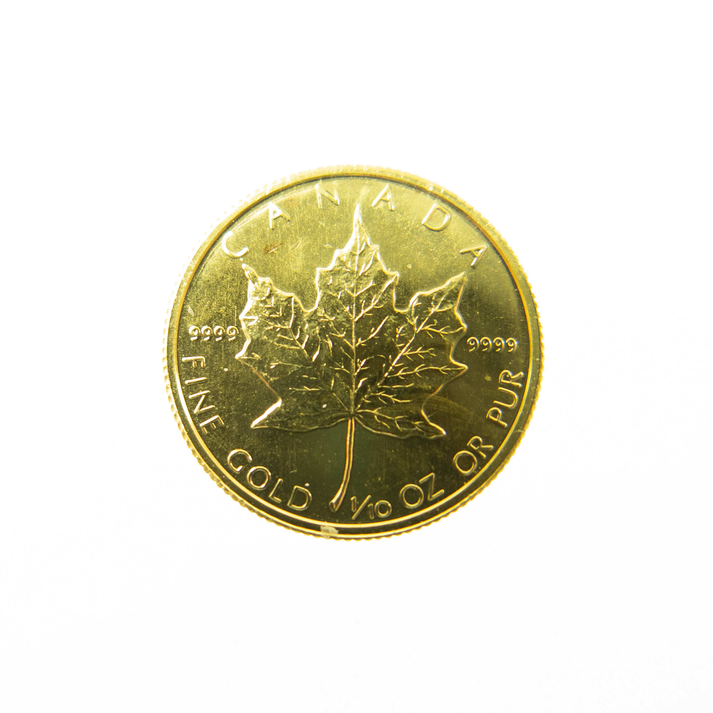Canadian $5 Gold 1/10th Ounce Maple Leaf Coin