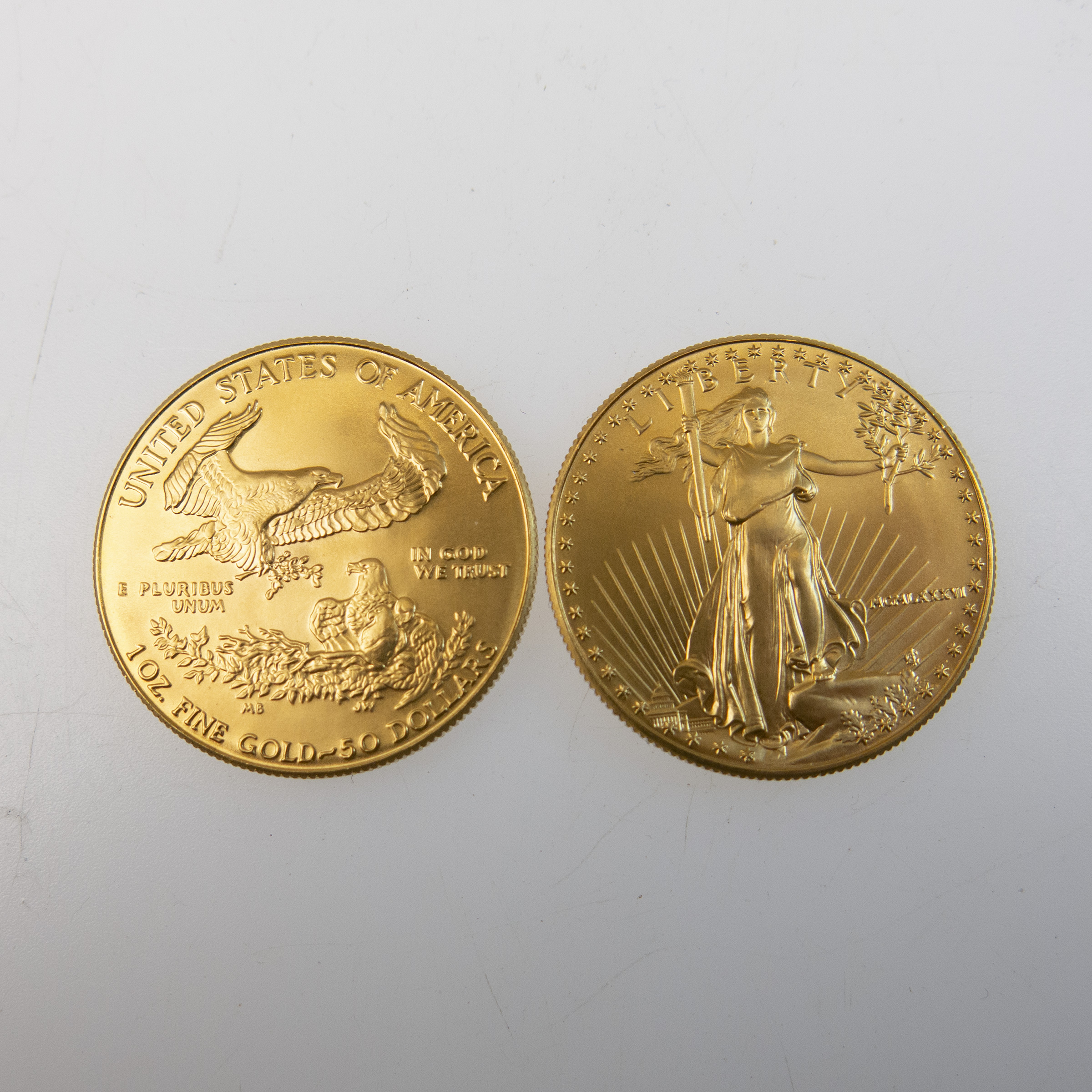 Two American $50 One Ounce Gold Coins