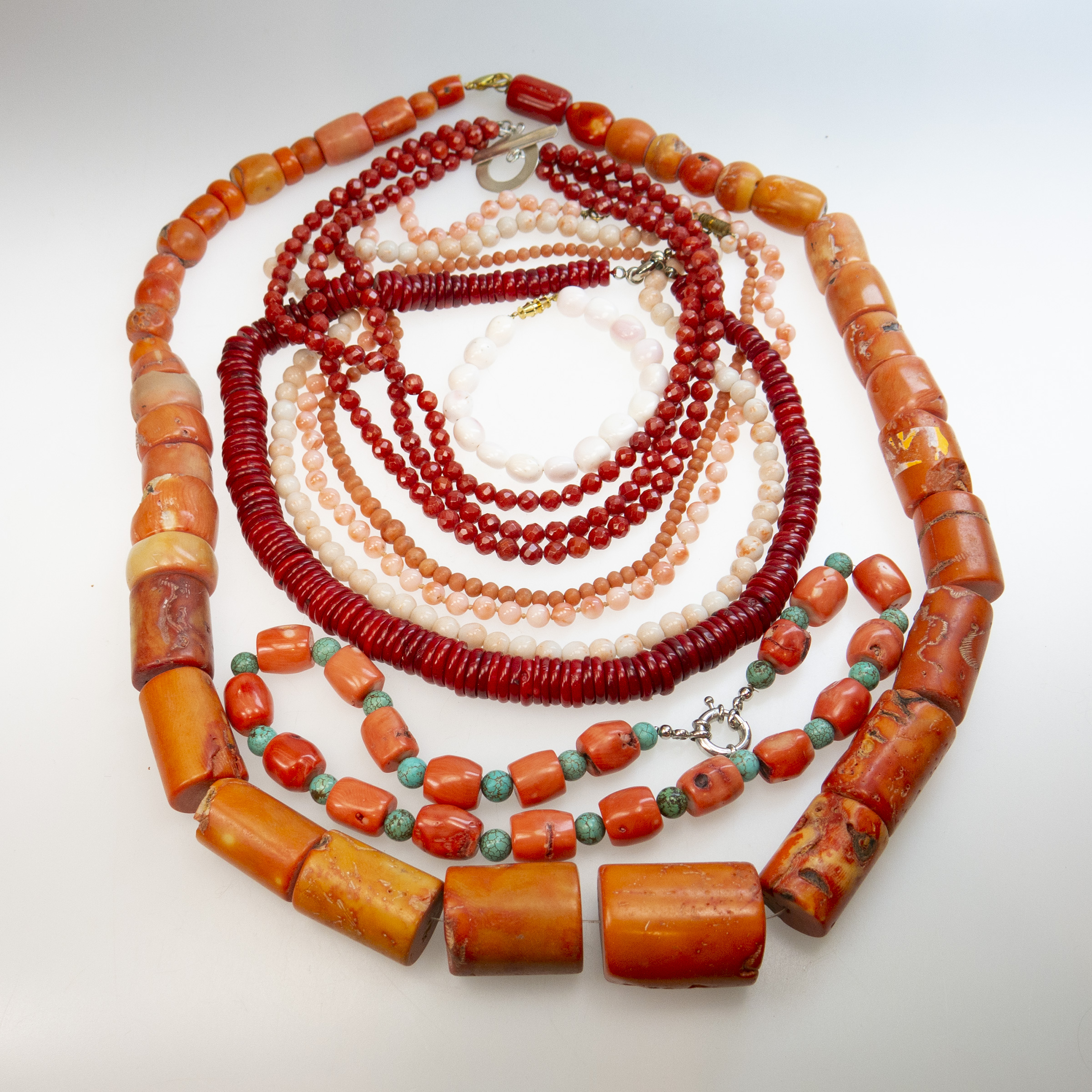 Quantity Of Various Coral Bead Necklaces, Etc