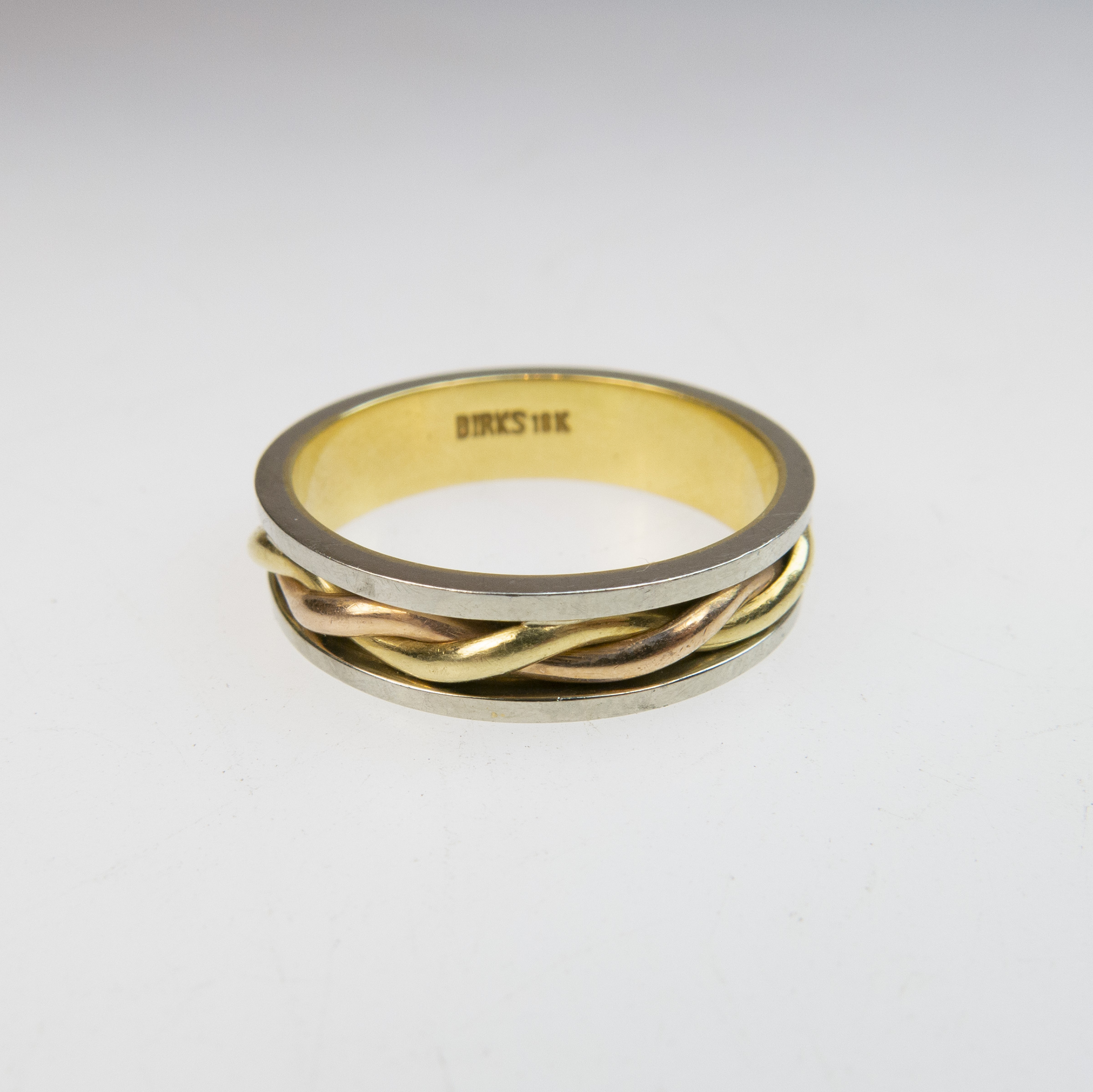 Birks 18k Yellow Gold And White Gold Band