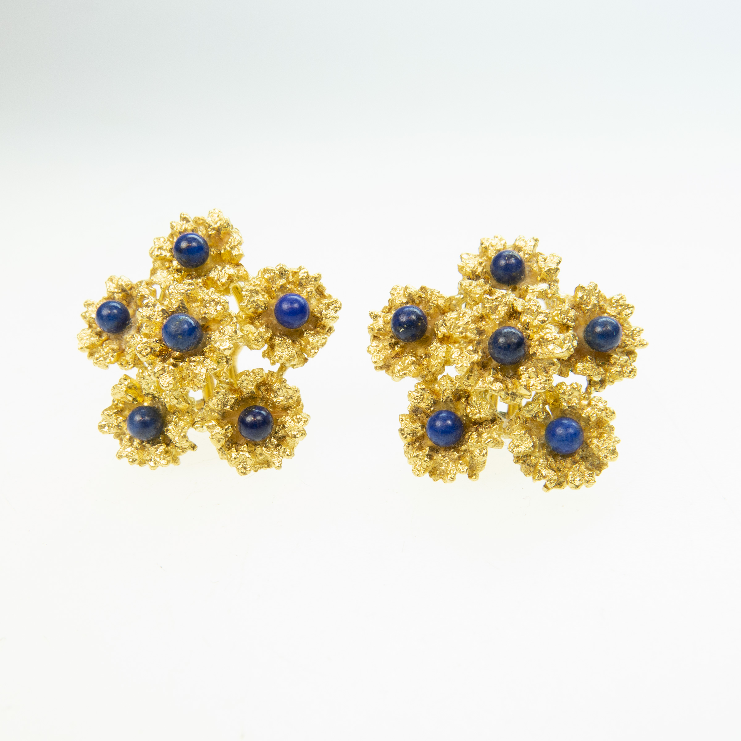 Pair Of Italian 18k Yellow Gold Clip-Back Earrings