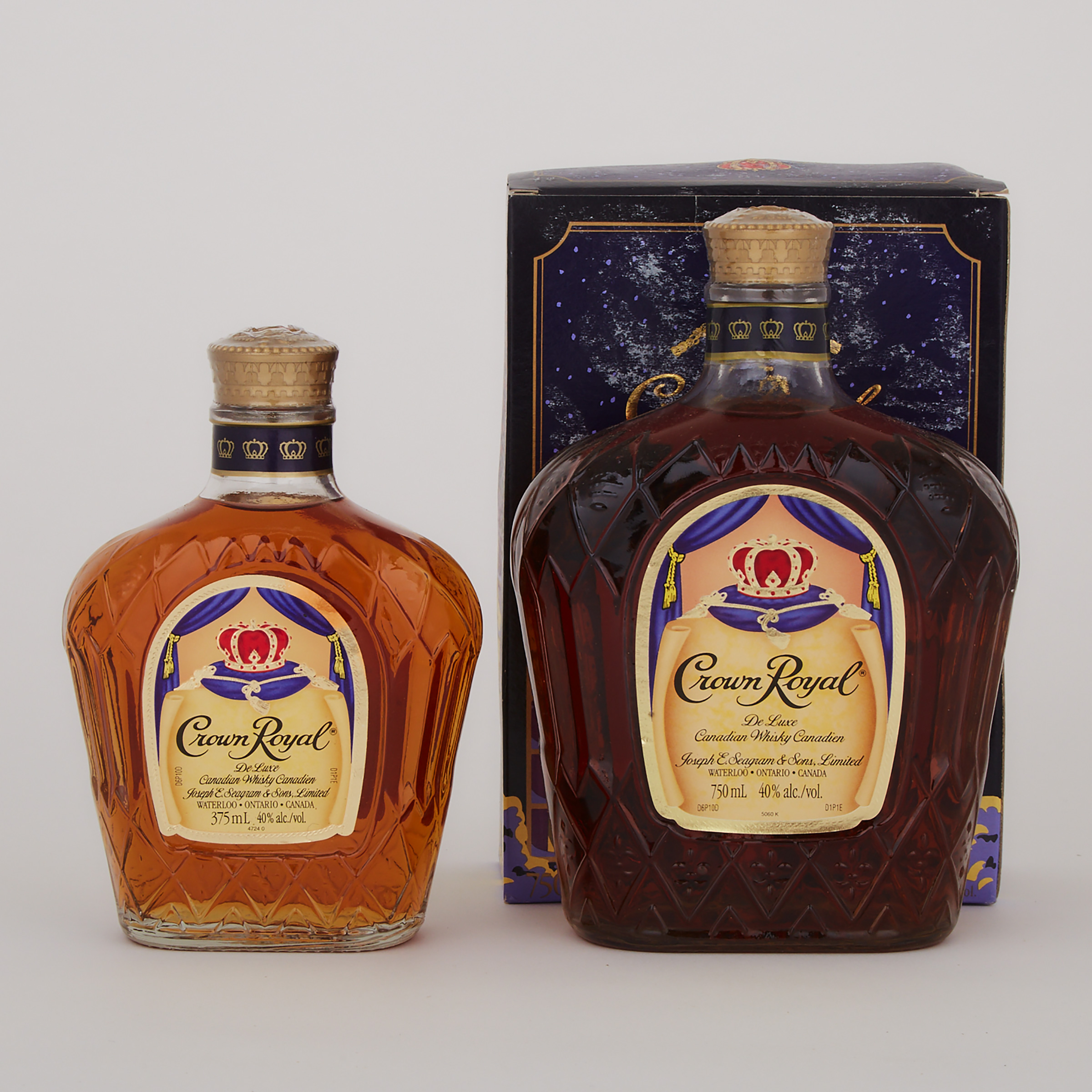 CROWN ROYAL DELUXE CANADIAN WHISKY (ONE 750 ML)
CROWN ROYAL DELUXE CANADIAN WHISKY (ONE 375 ML)