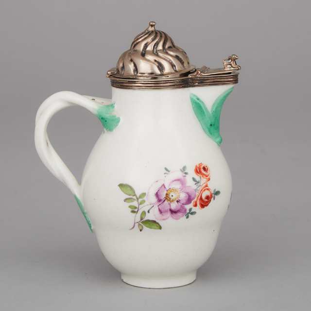 Volkstedt Silver Mounted Cream Jug, c.1770
