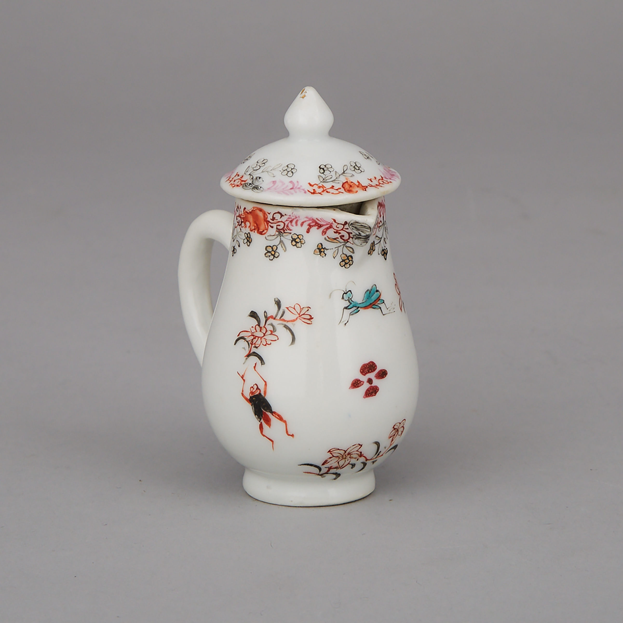 Chinese Export Porcelain Covered Cream Jug, mid-18th century