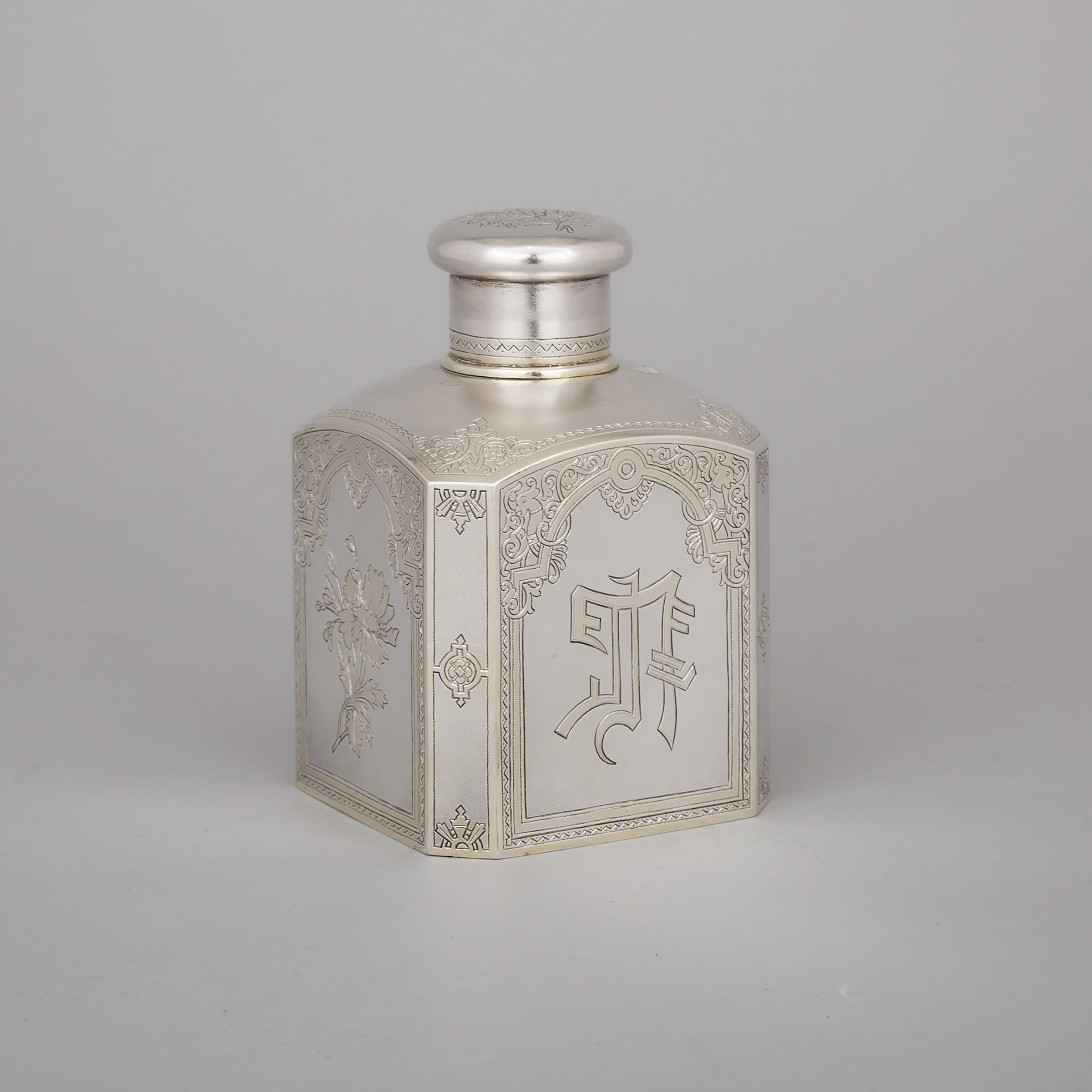 Russian Silver Tea Caddy, Moscow, late 19th century