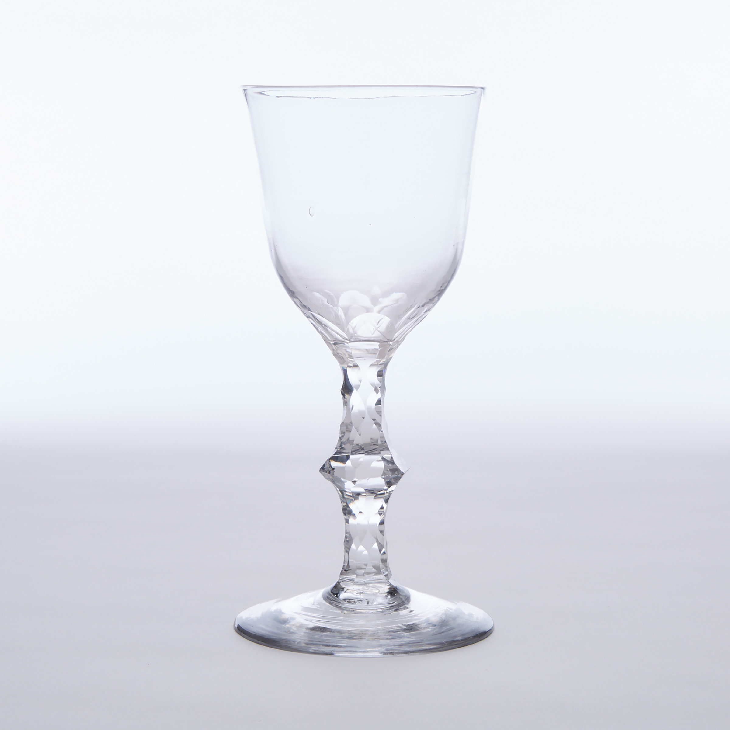 English Faceted Stemmed Glass Goblet, c.1770-90
