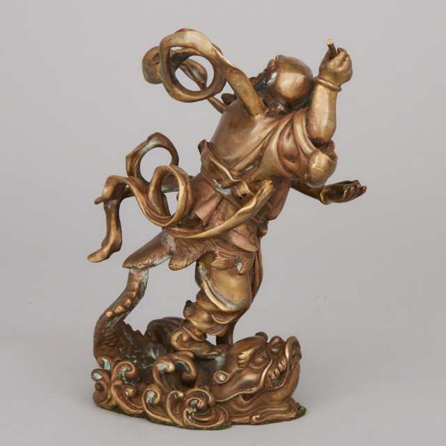 Chinese Ming Dynasty Style Gilt Bronze Figure of Kui Xing, early 20th century