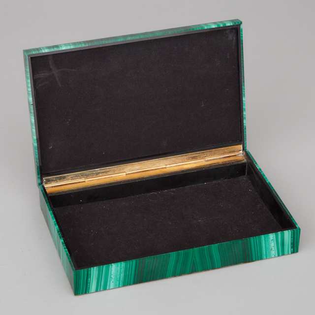 Malachite Mineral Dresser Box, 20th century