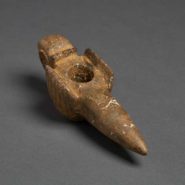 Taino Parrot Form Ceremonial Stone Axe Scepter Head, 1200-1500 A.D.