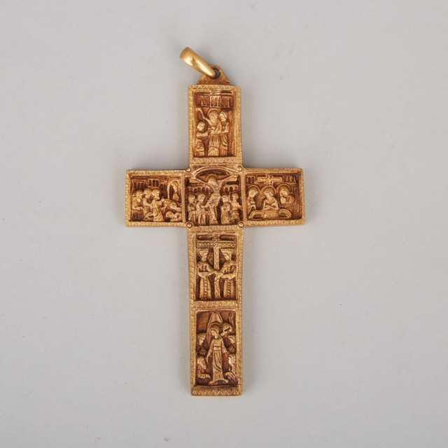 Spanish Gilt Bronze Cross, Leitao & Irmao, Lisbon, Portugal