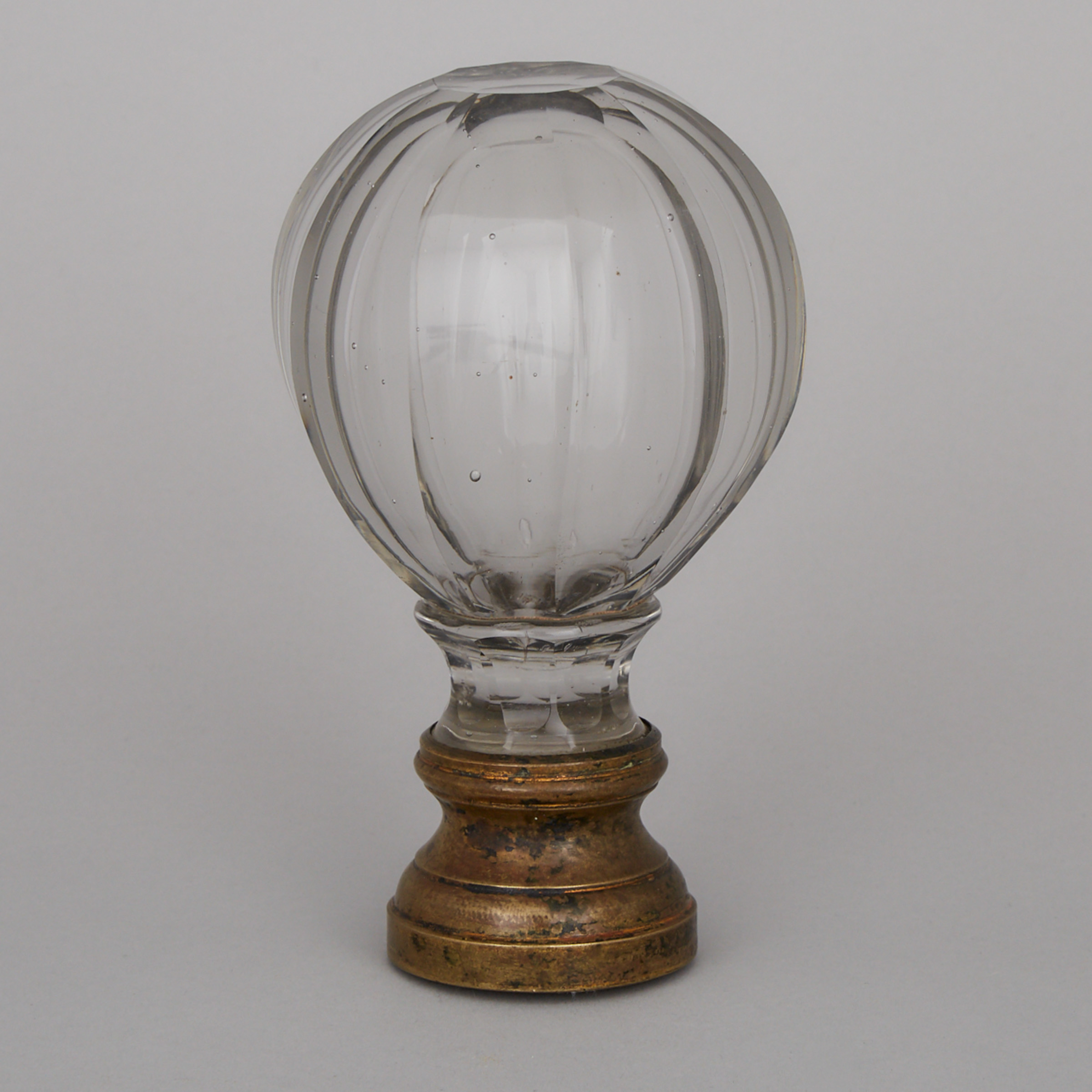 French Cut Glass Newel Post Finial, 19th century
