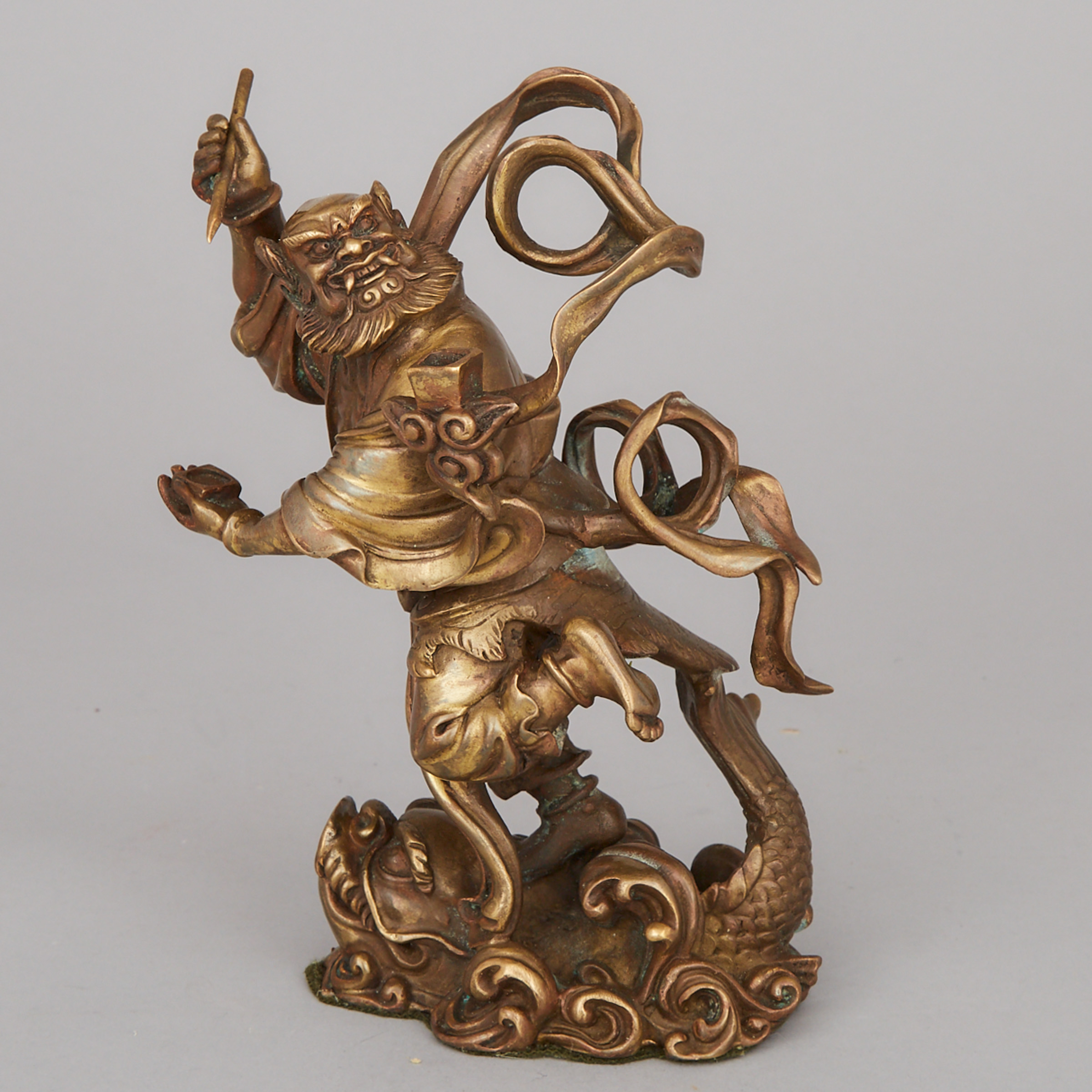 Chinese Ming Dynasty Style Gilt Bronze Figure of Kui Xing, early 20th century