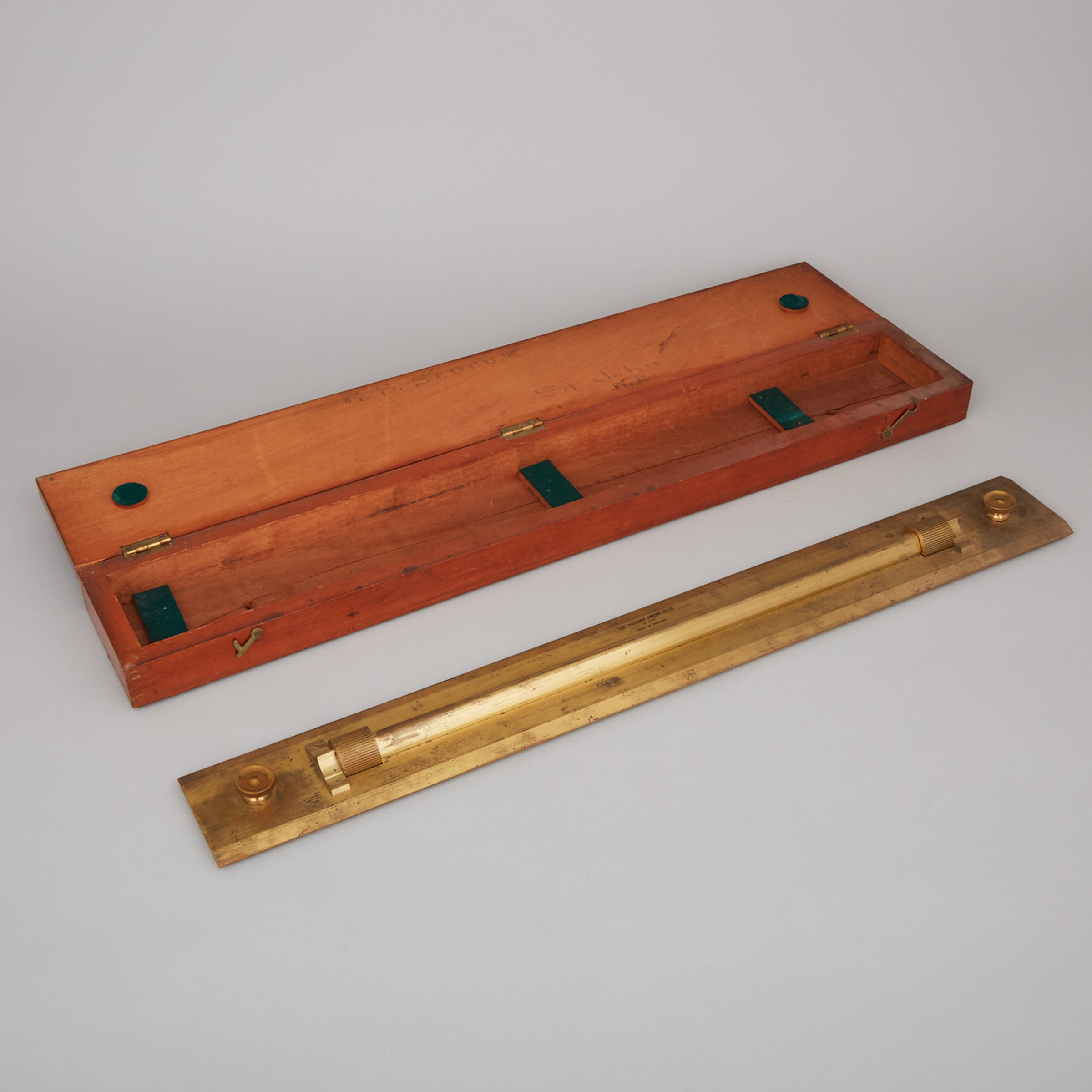 Large Marine Navigation Lacquered Brass Parallel Rolling Rule, The Hughes Owens Co. Ltd., 19th century
