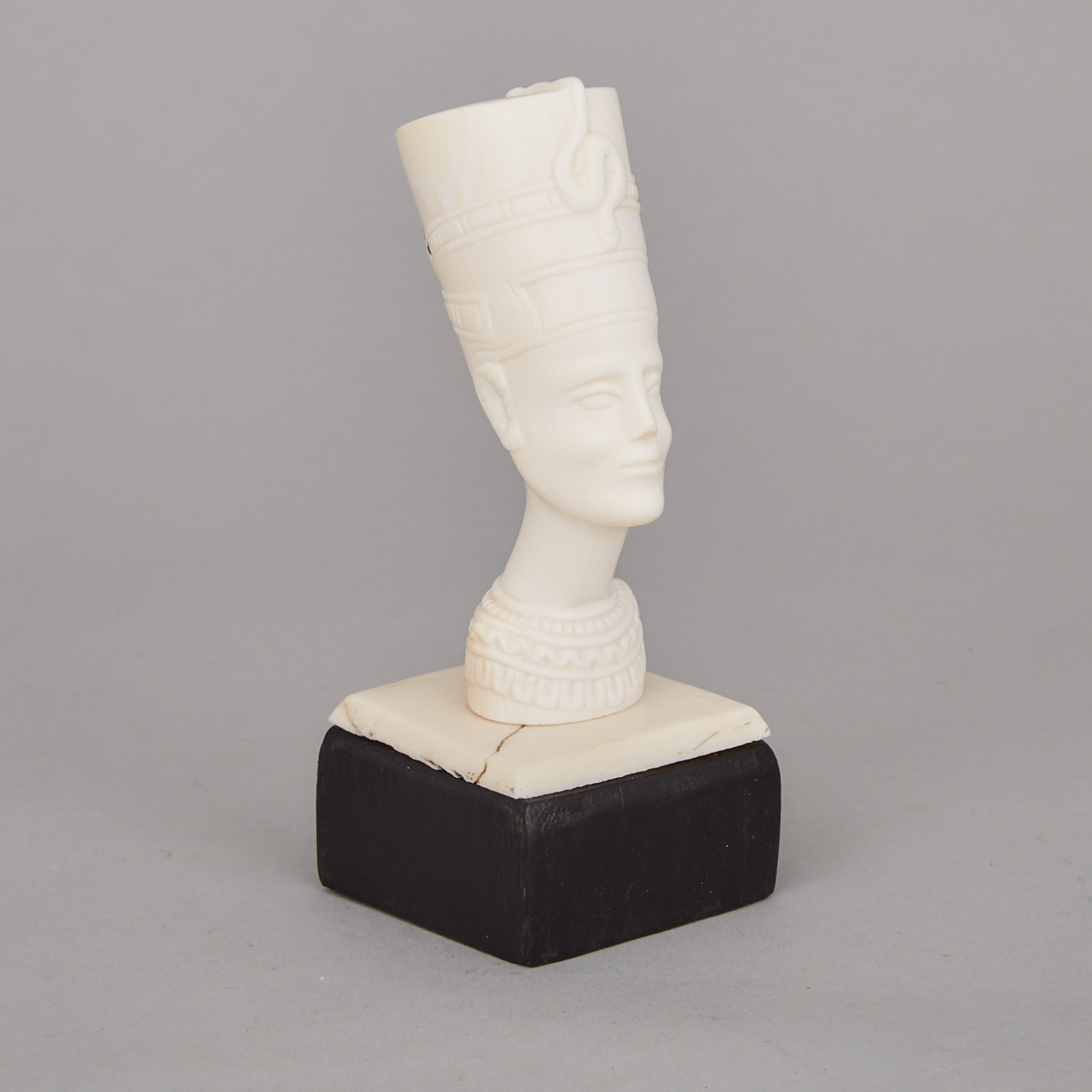 Carved Ivory Reduction of the Nefertiti Bust, early-mid 20th century