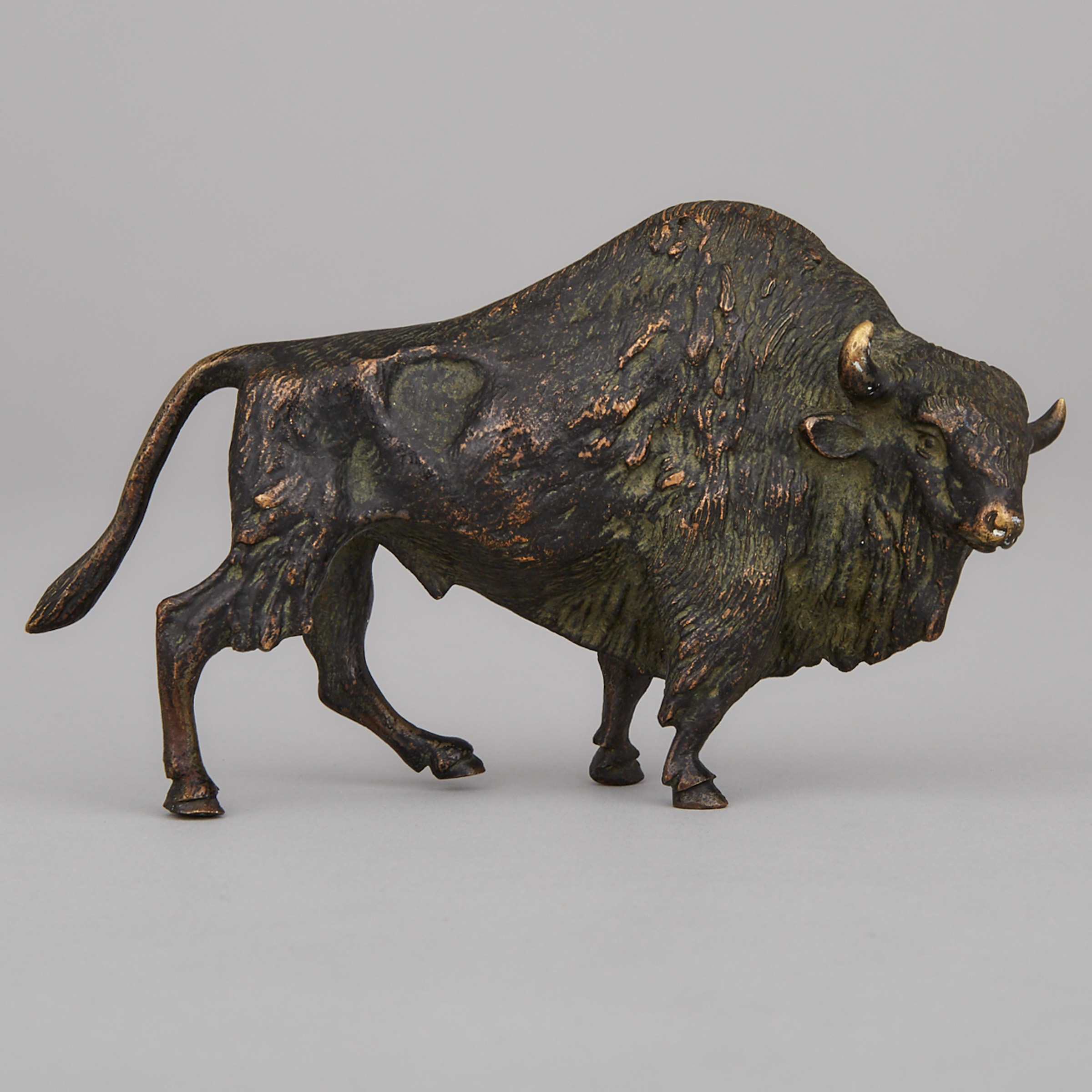 Austrian Patinated Bronze Model of a North American Bison, early 20th century