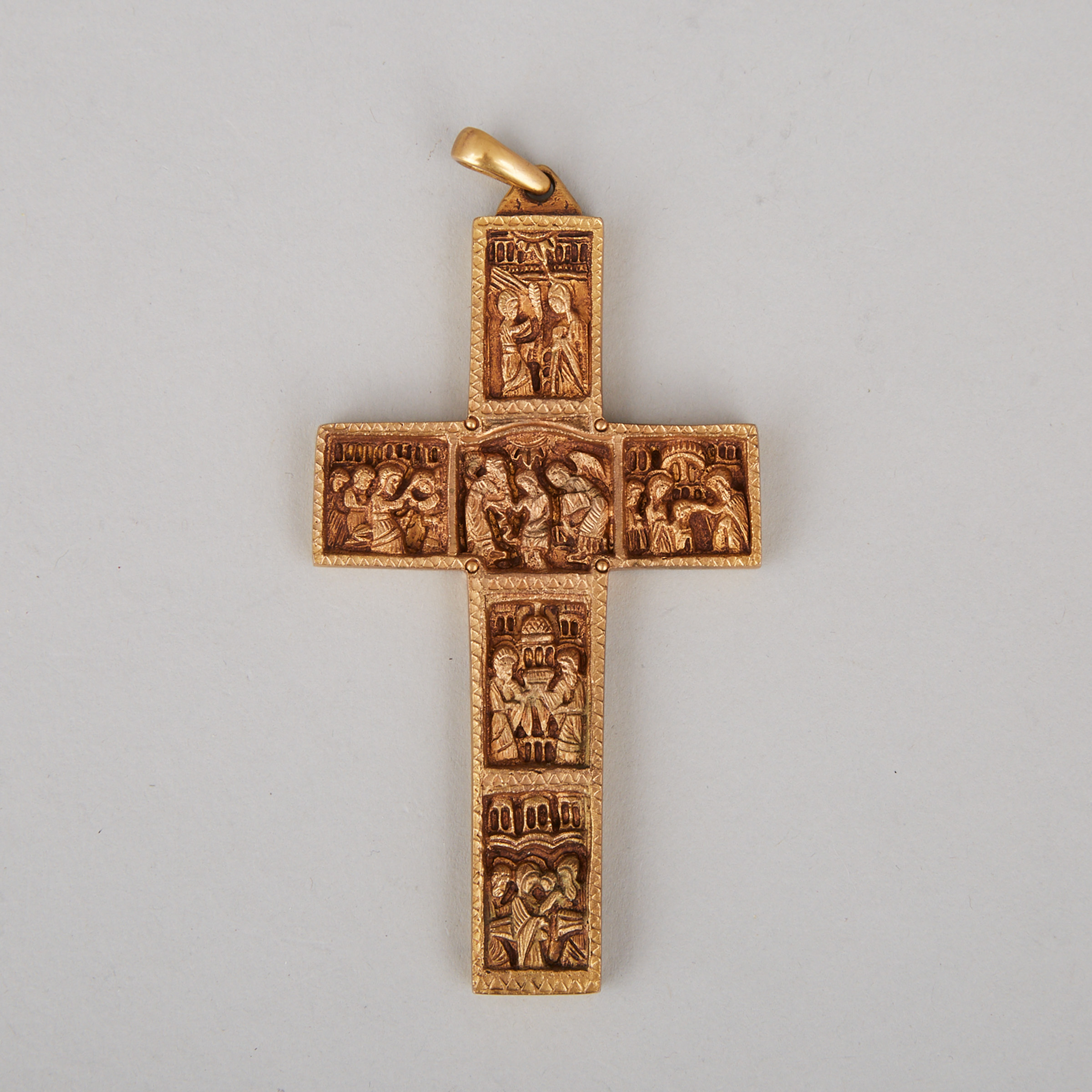 Spanish Gilt Bronze Cross, Leitao & Irmao, Lisbon, Portugal
