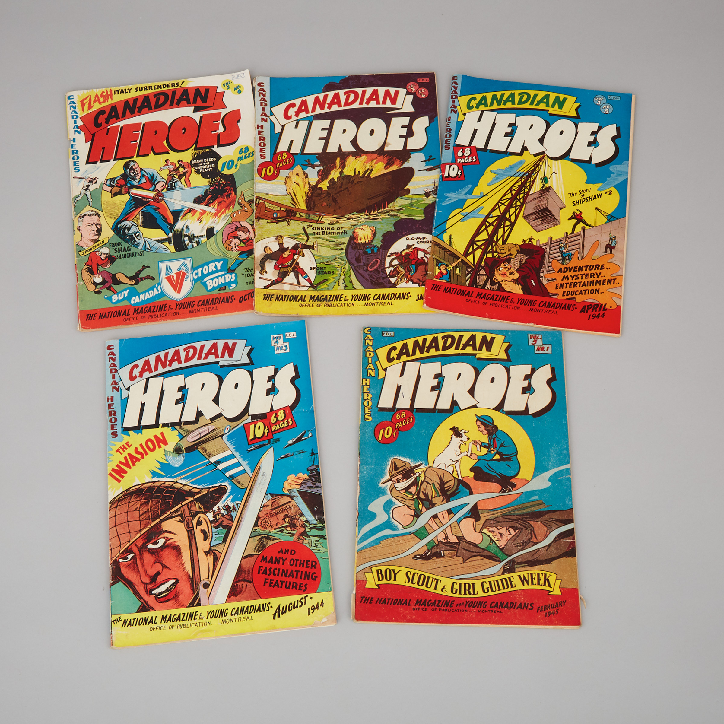 Five Canadian Educational Projects Inc., 'Canadian Heroes' Comics, 1943-45