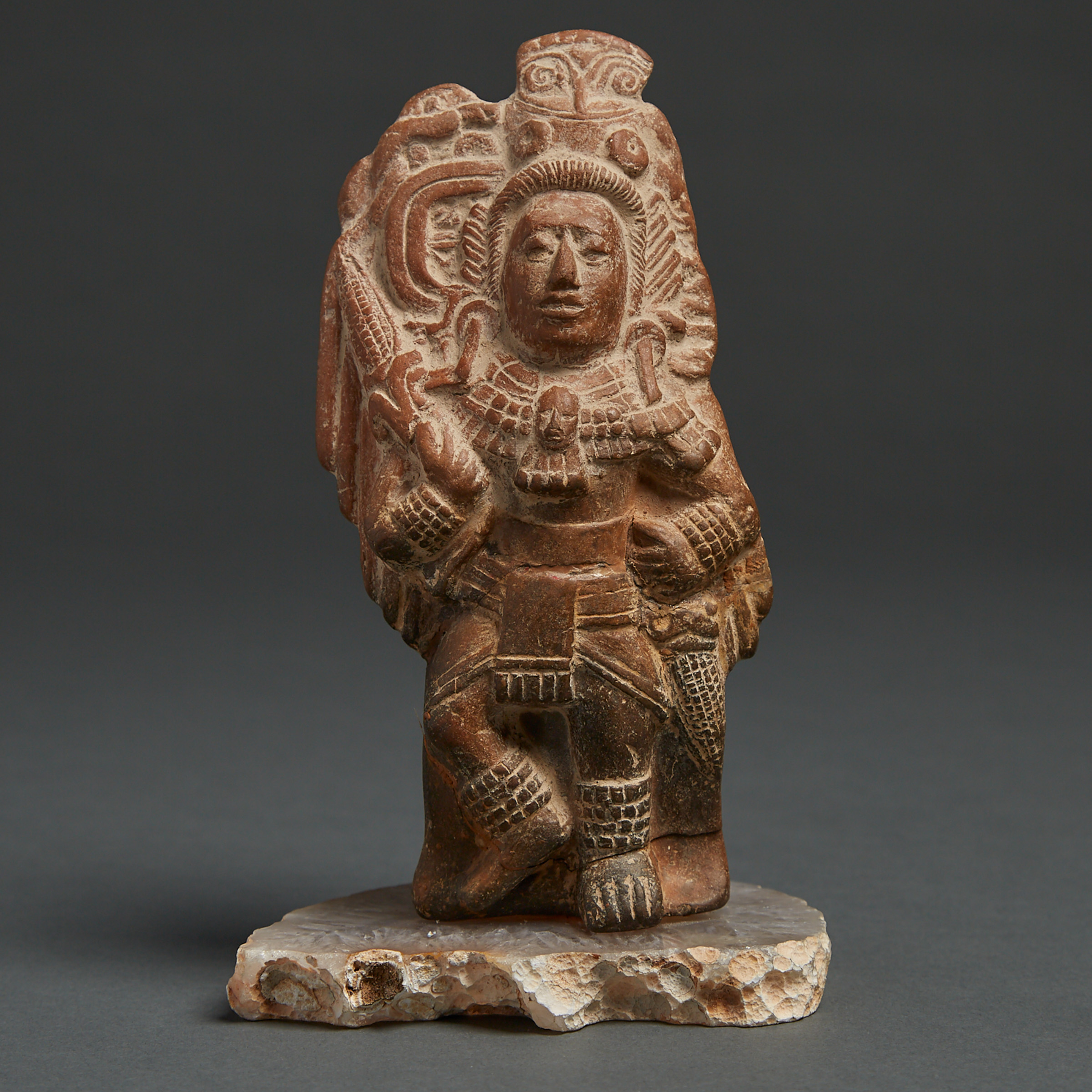 Maya-Tikal Pottery Figure of a Corn Diety, Classic Period, 300-500 A.D.