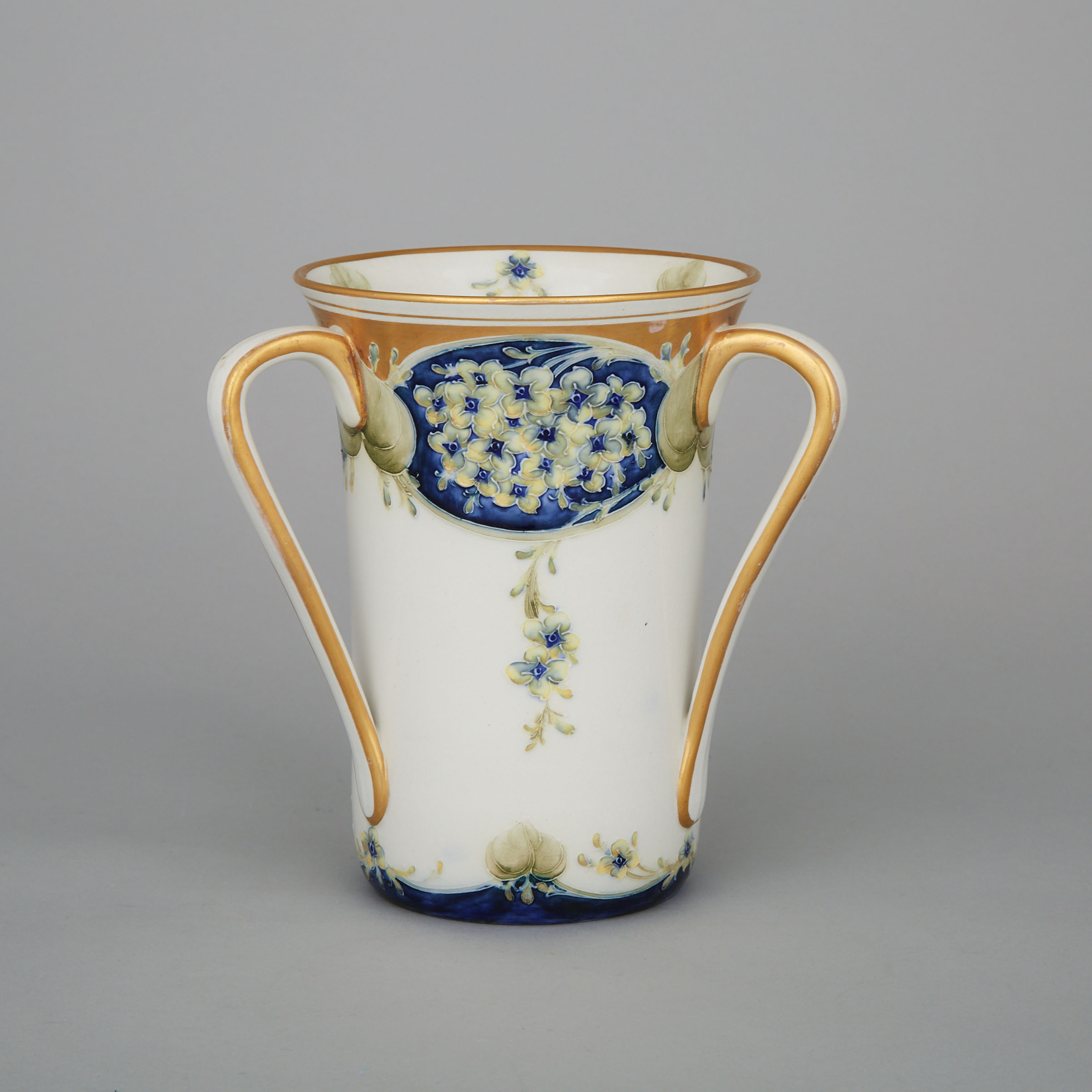 Macintyre Moorcroft Three-Handled Lilac Panels Vase, c.1905