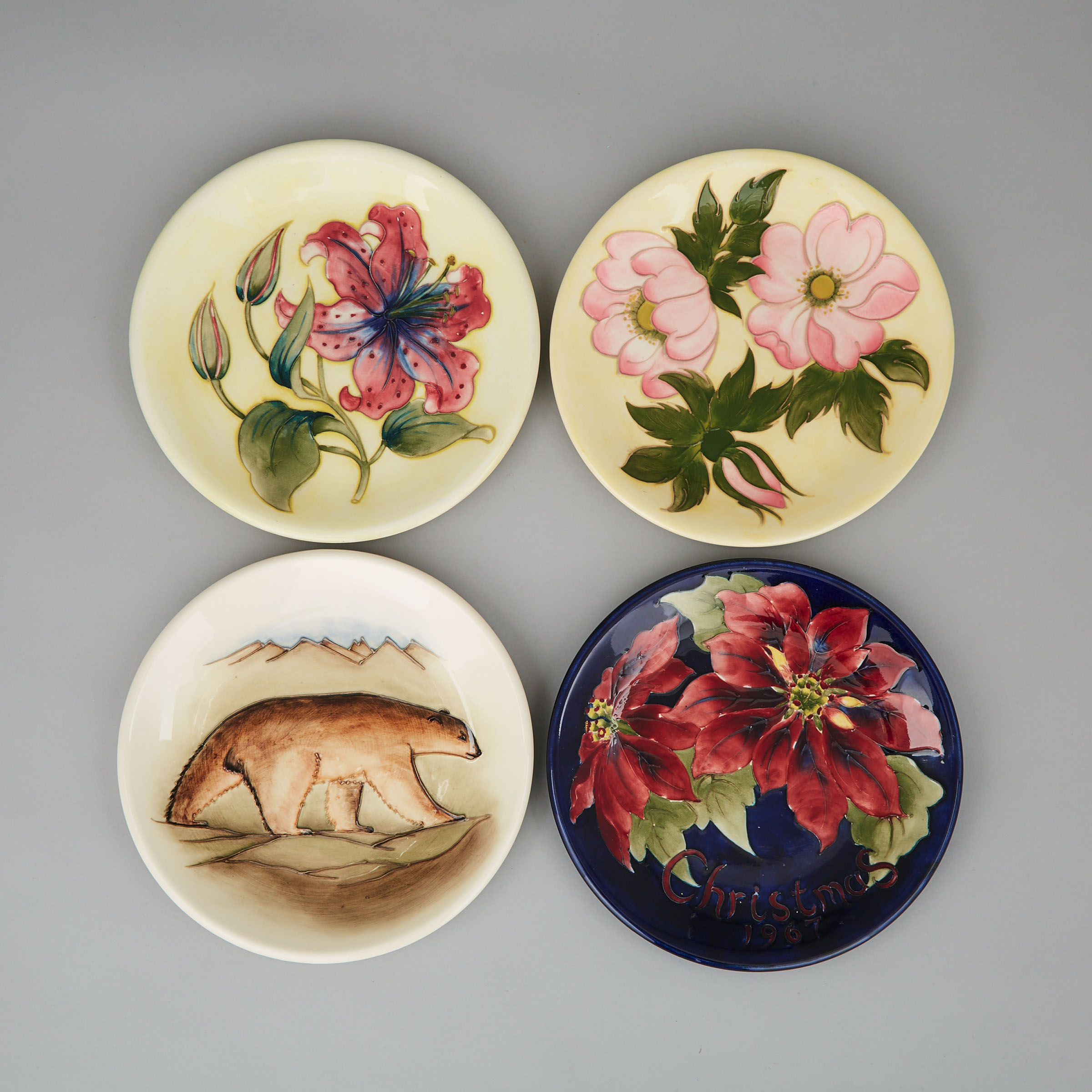 Four Moorcroft Plates, 20th century