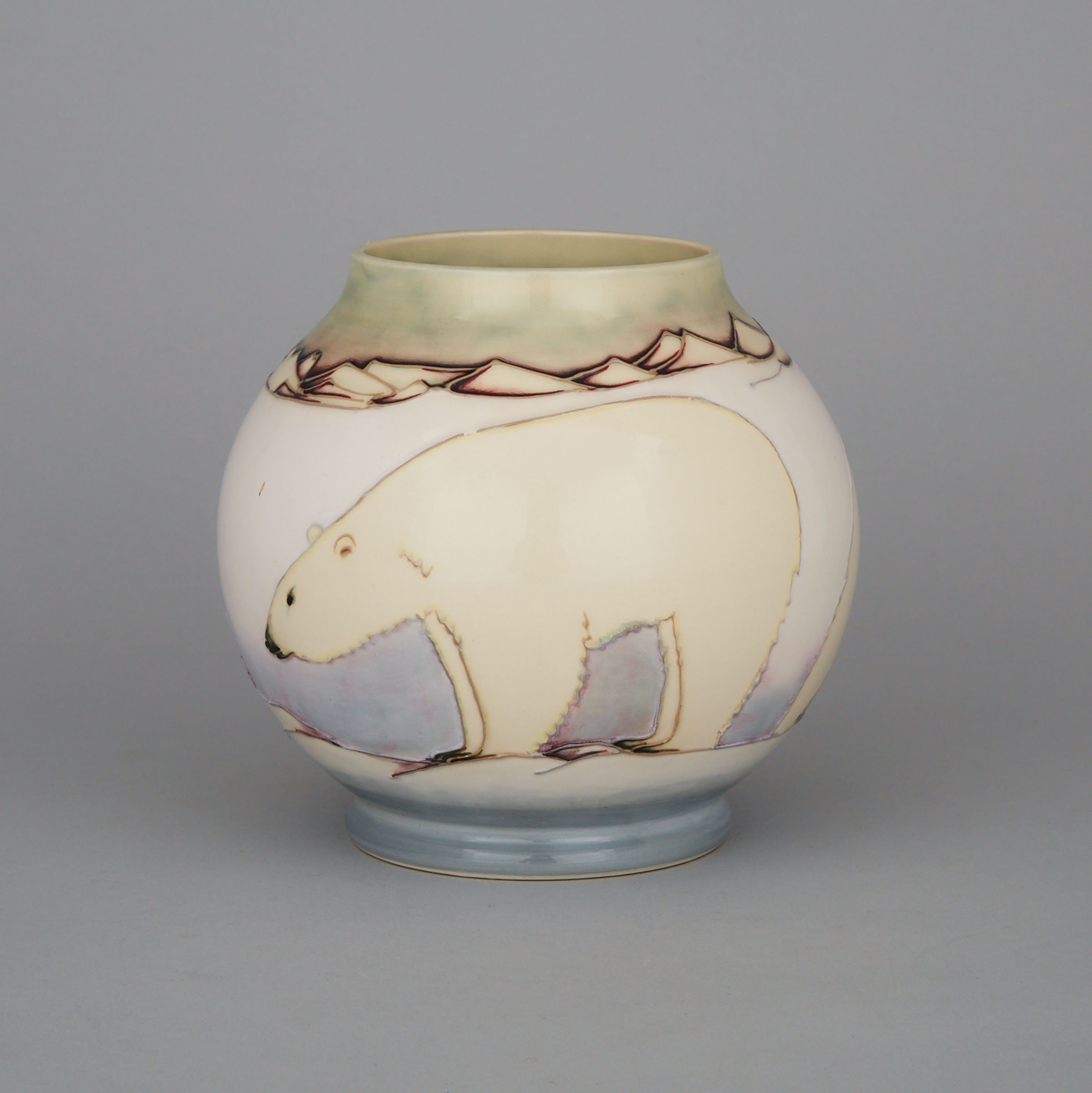 Moorcroft Polar Bear Vase, 67/250, c.1988