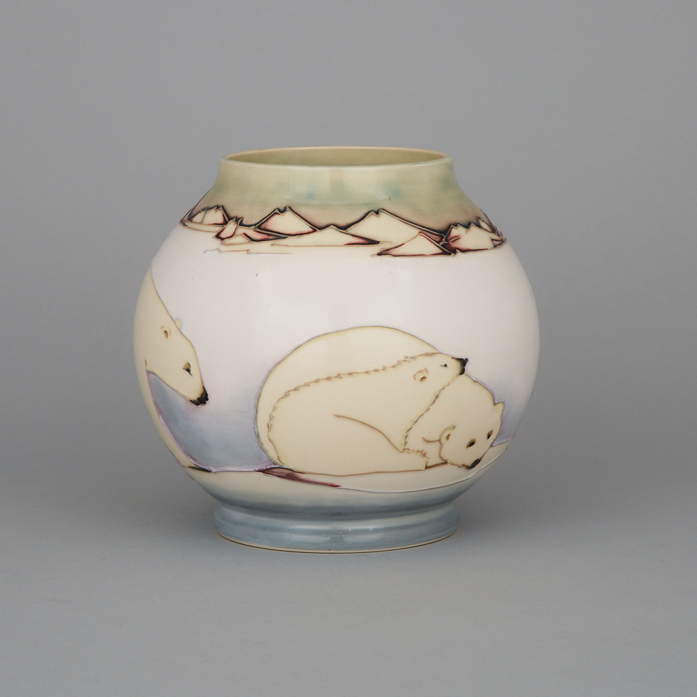 Moorcroft Polar Bear Vase, 67/250, c.1988