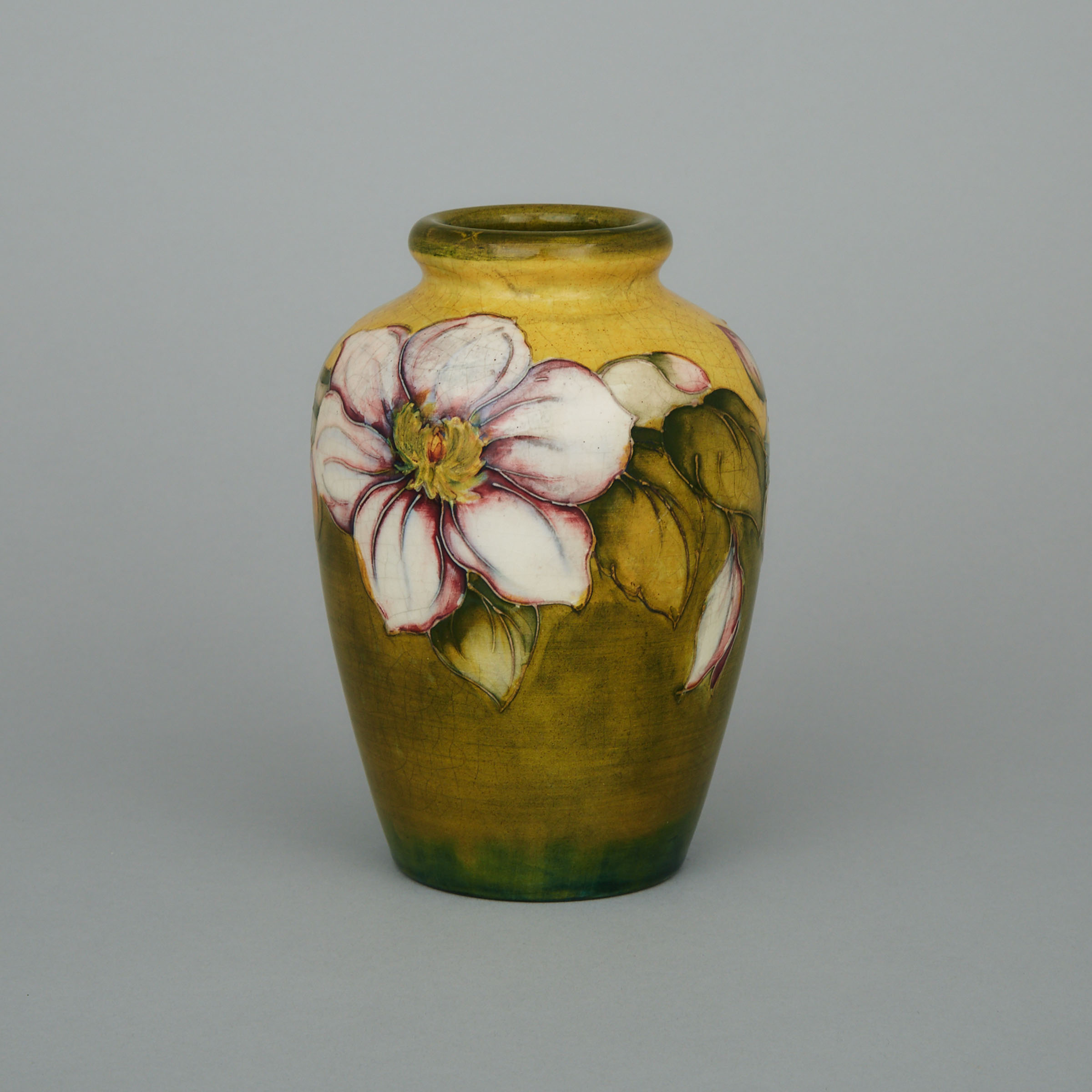 Moorcroft Light Flambé Clematis Vase, 1930s