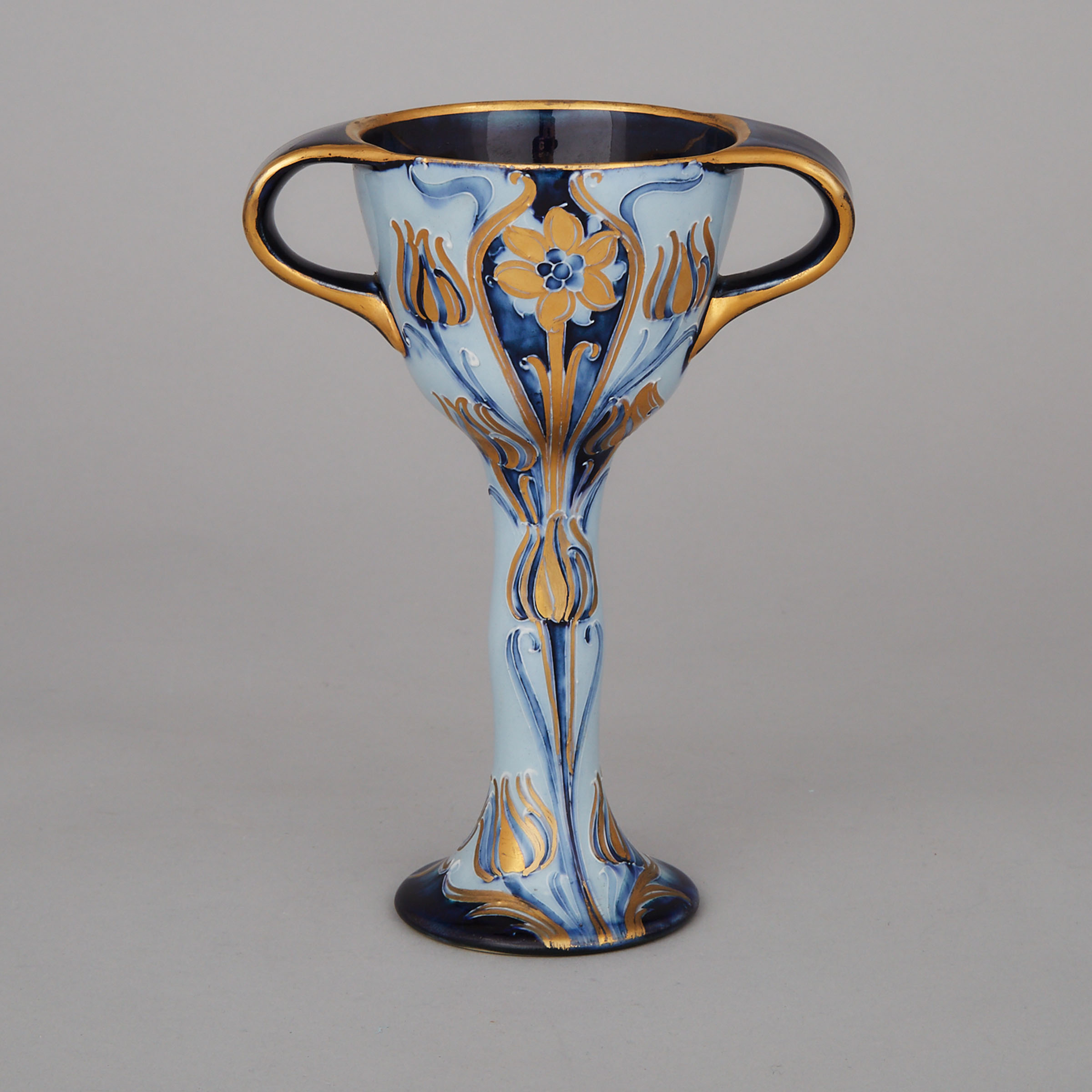 Macintyre Moorcroft Blue and Gold Florian Bonbonnière, c.1903