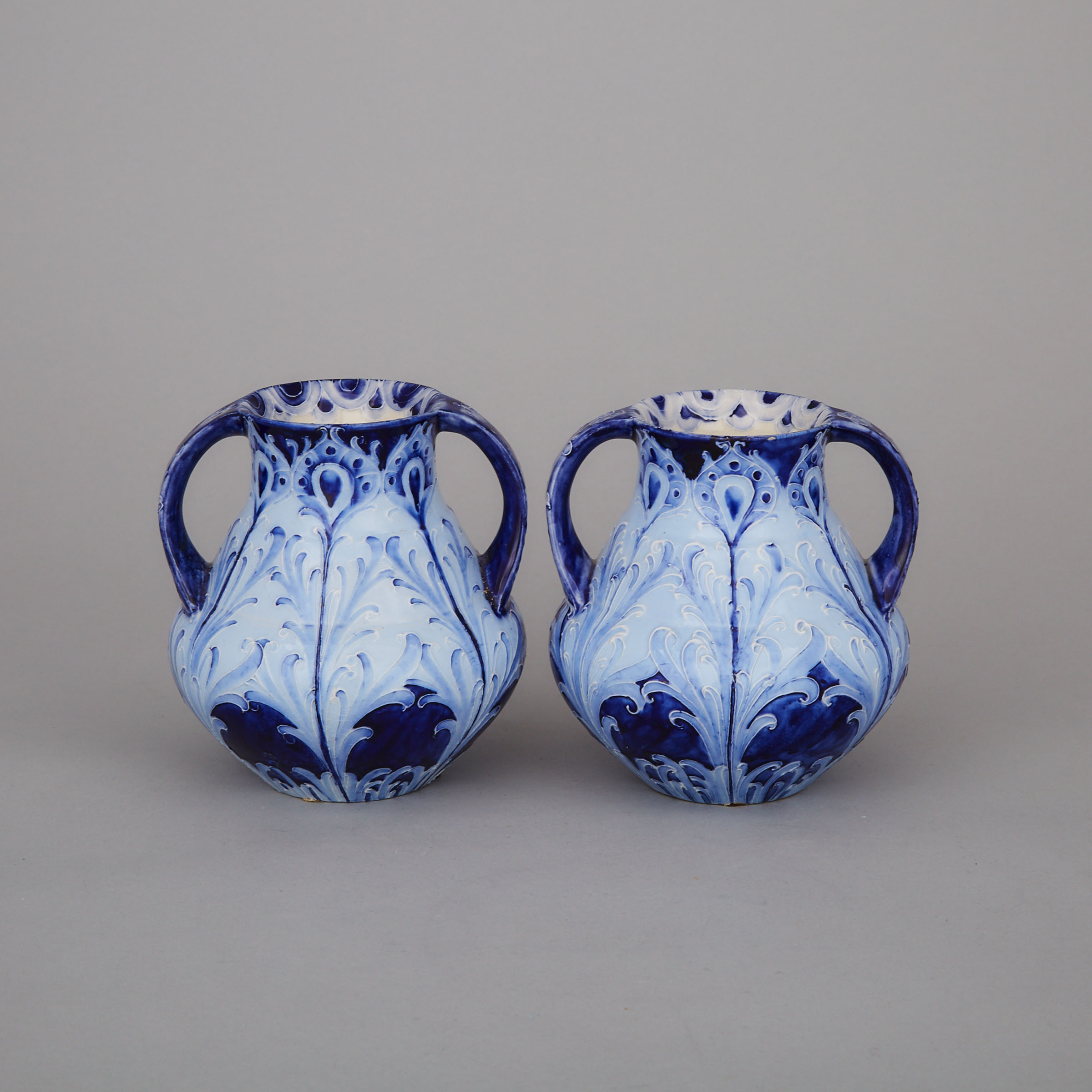 Pair of Macintyre Moorcroft Florian Ware Two-Handled Vases, c.1902