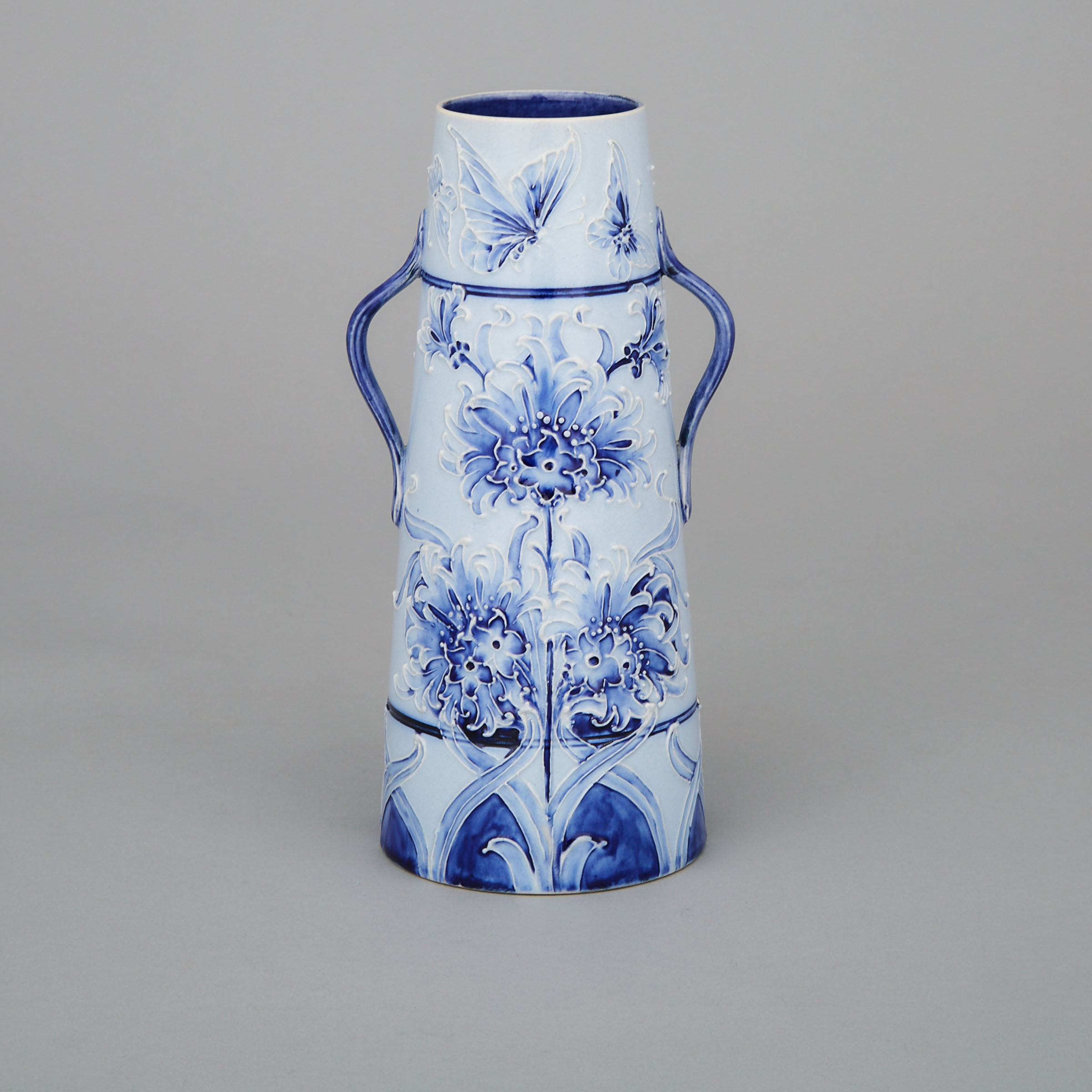 Macintyre Moorcroft Florian Ware Two-Handled Butterfly Vase, c.1900