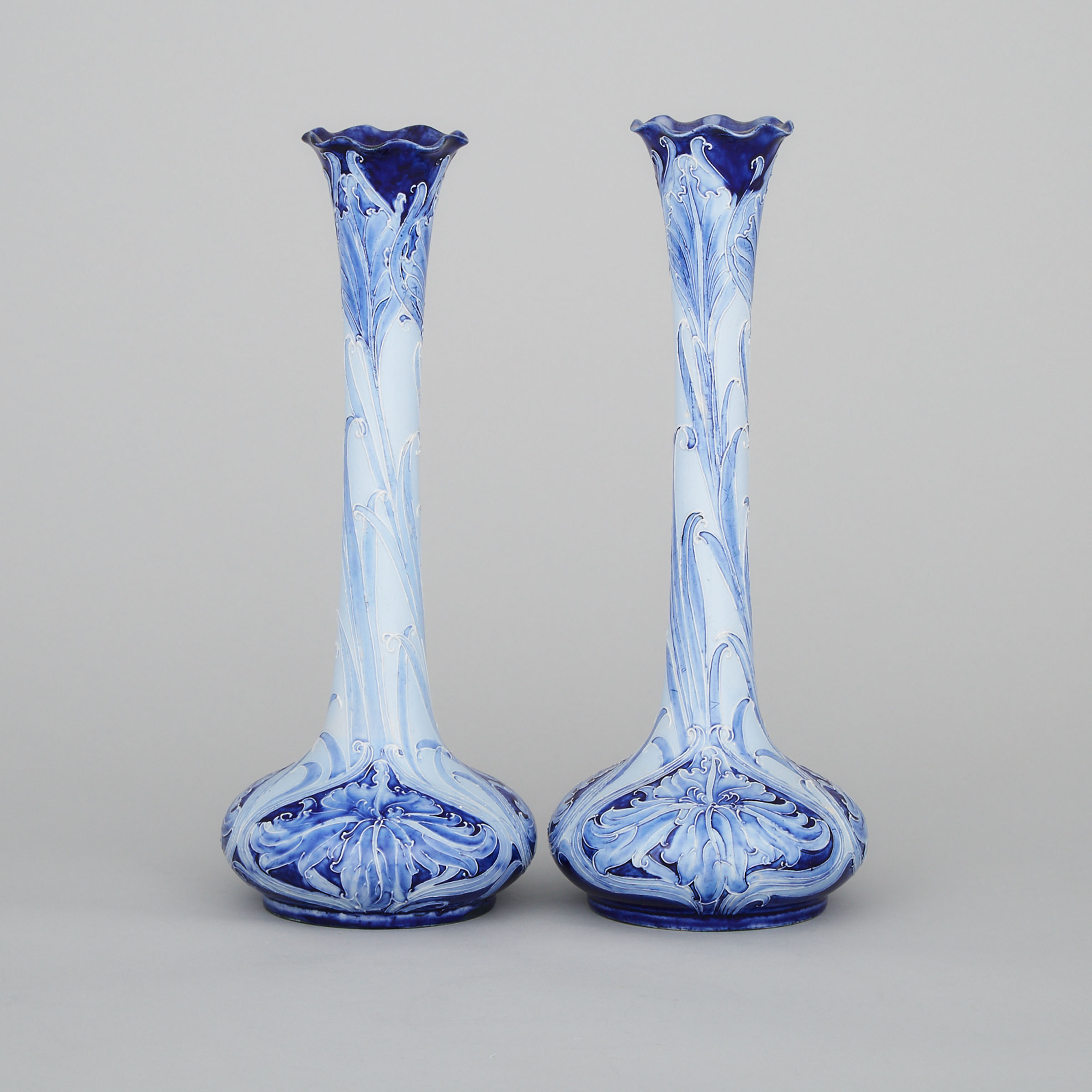 Pair of Macintyre Moorcroft Florian Vases, c.1900