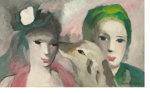 Marie Laurencin painting of two women with a dog