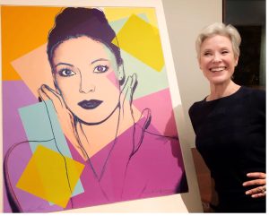 Karen Kain with her portrait by Andy Warhol