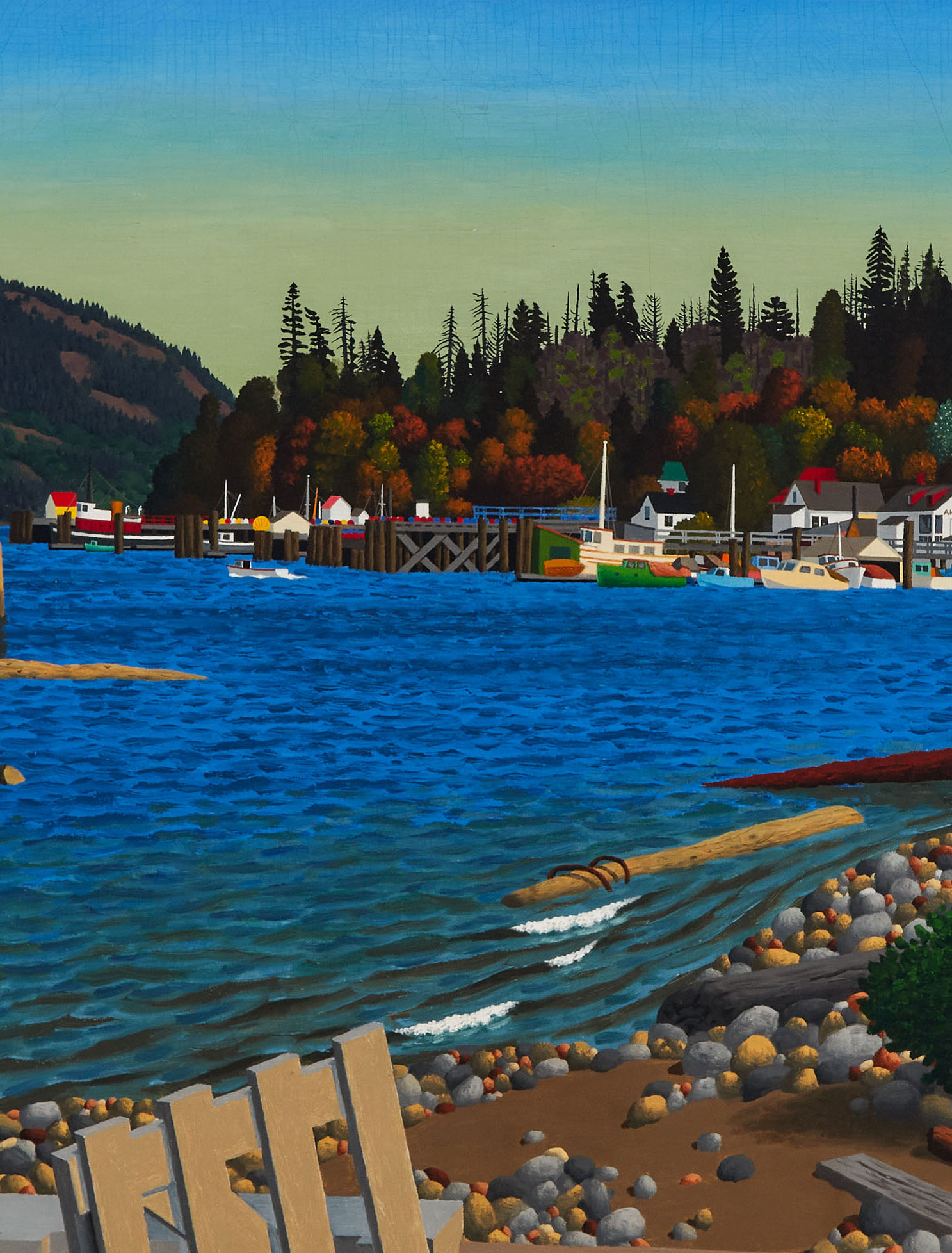 "The Waterfront at Cowichan Bay" by E.J. Hughes